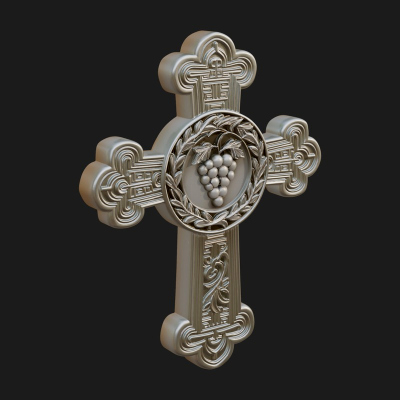 Carved Relief Wall Cross Design 382 3D Print Model
