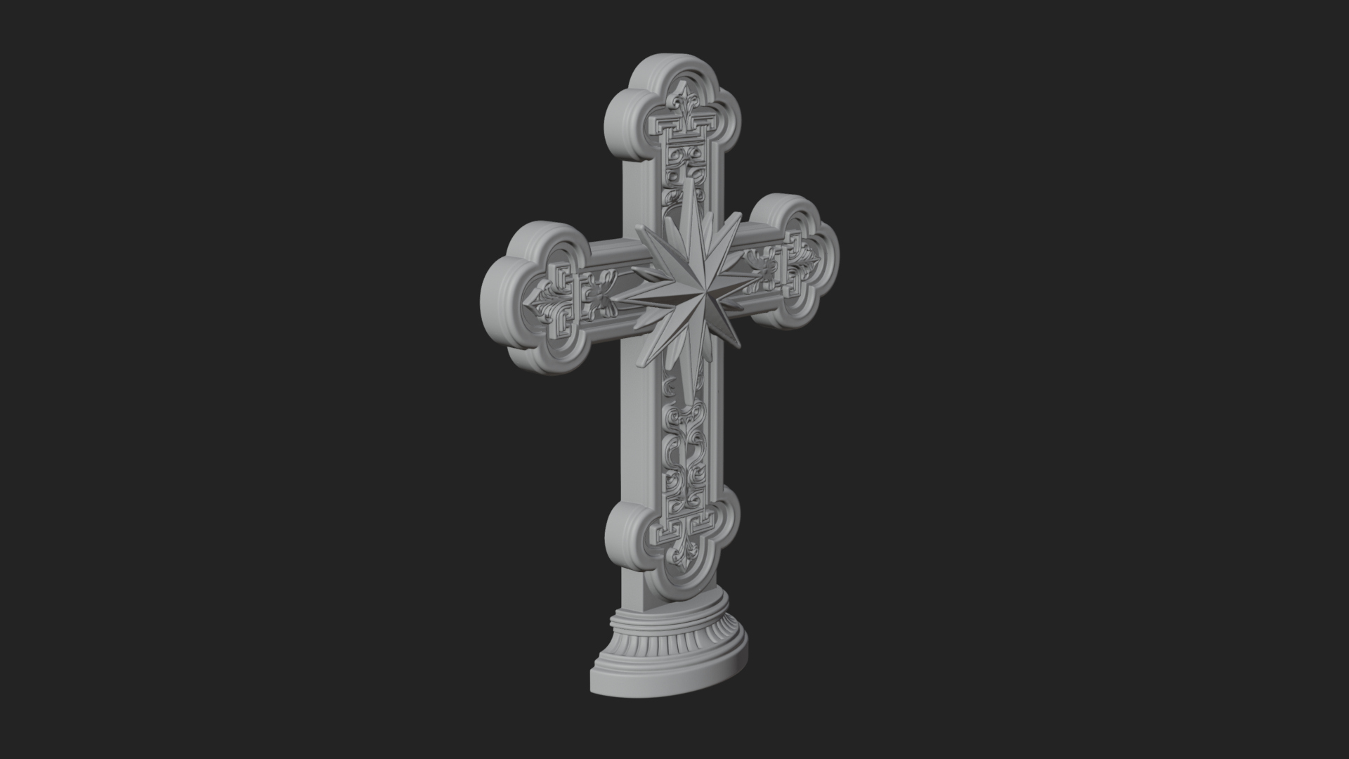 Carved Relief Wall Cross Design 383 3D Print Model 3D Model