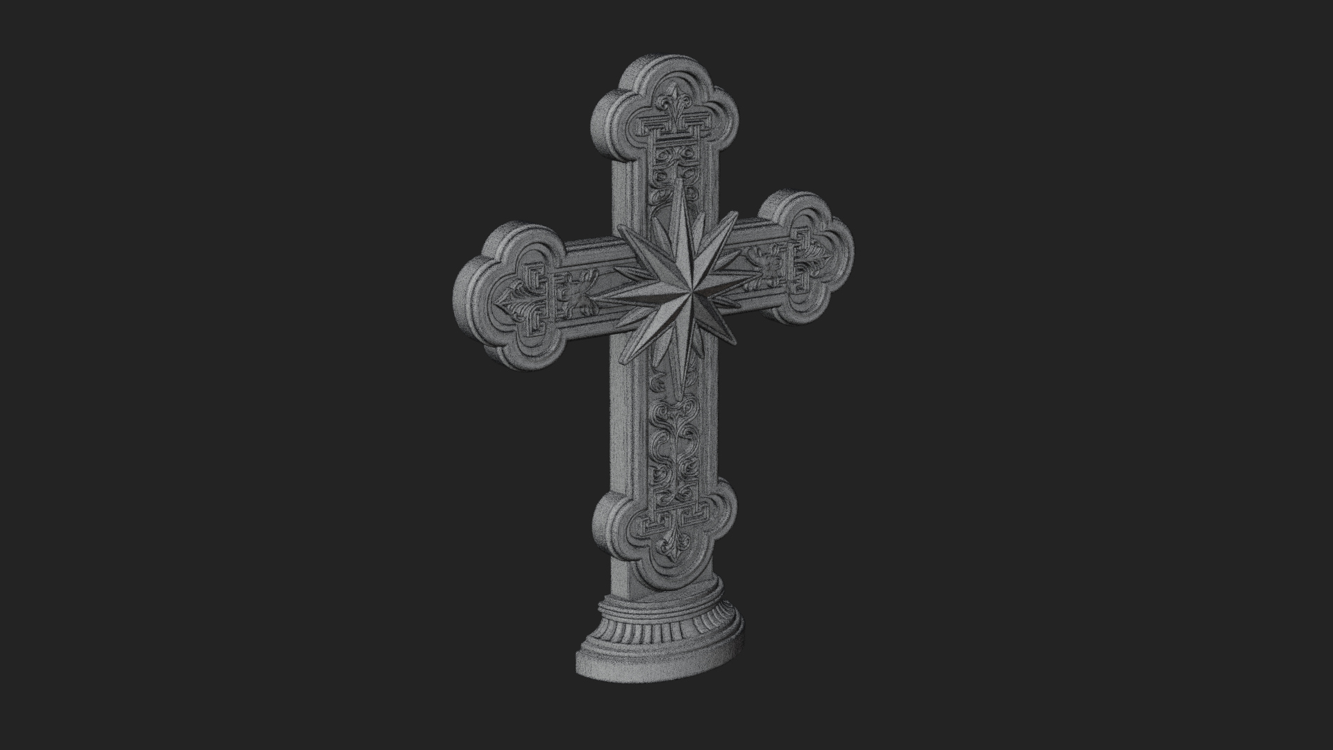 Carved Relief Wall Cross Design 383 3D Print Model 3D Model