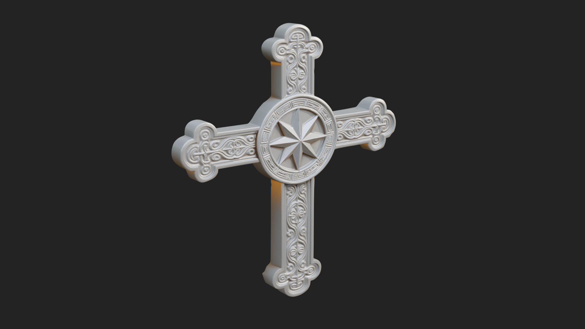 Carved Relief Wall Cross Design 384 3D Print Model 3D Model