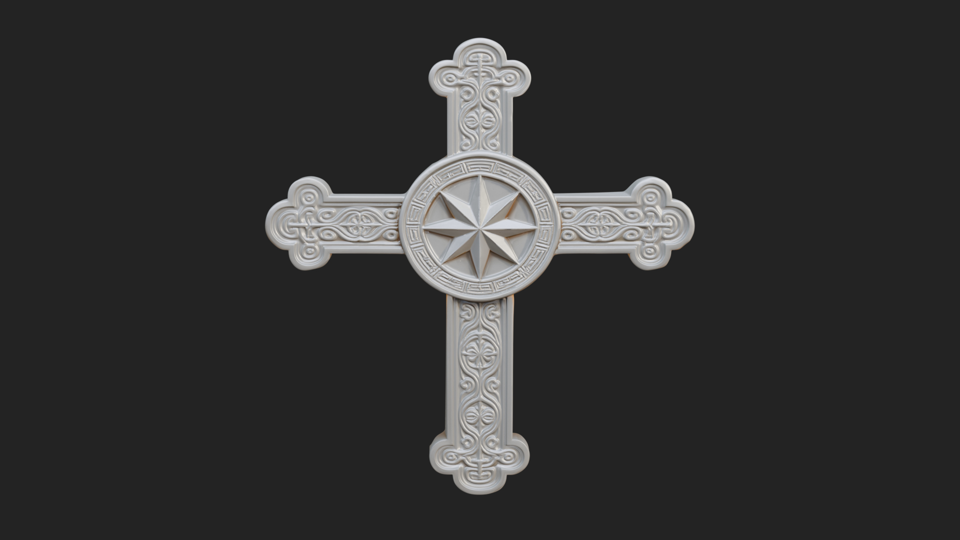Carved Relief Wall Cross Design 384 3D Print Model 3D Model