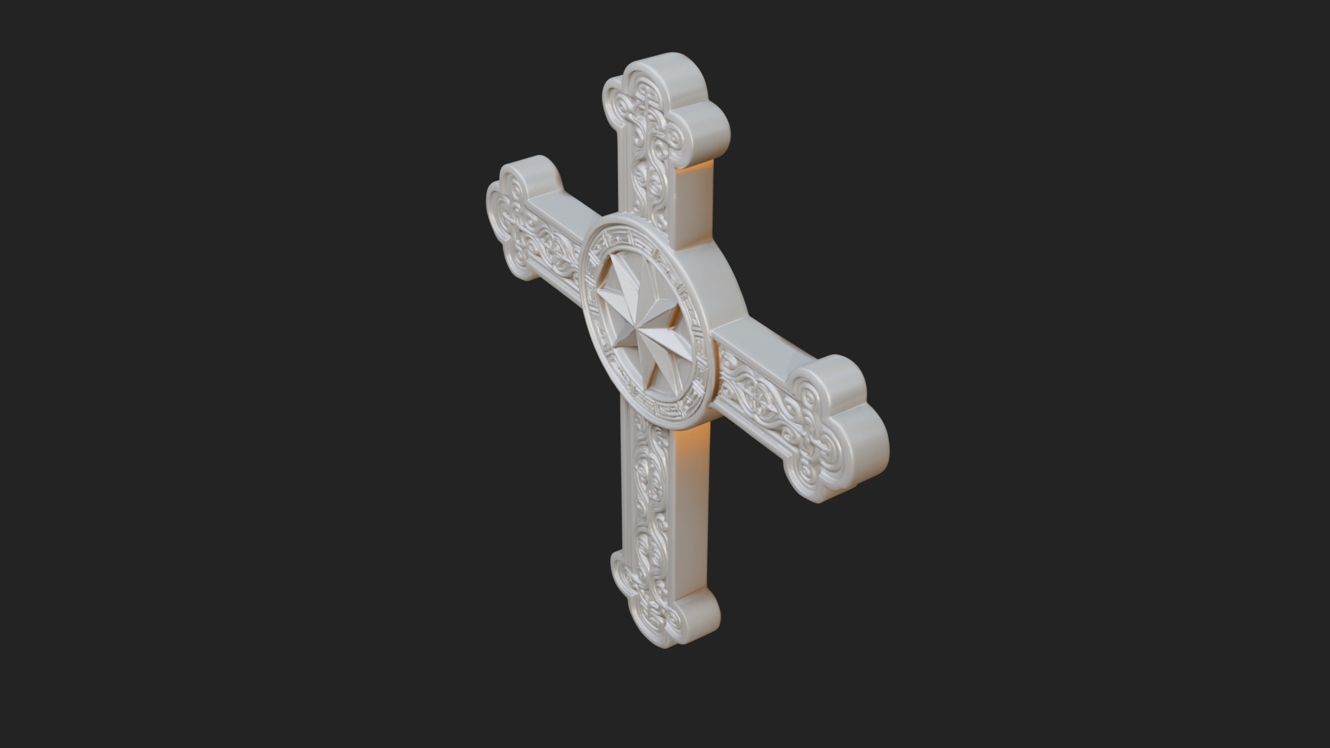 Carved Relief Wall Cross Design 384 3D Print Model 3D Model