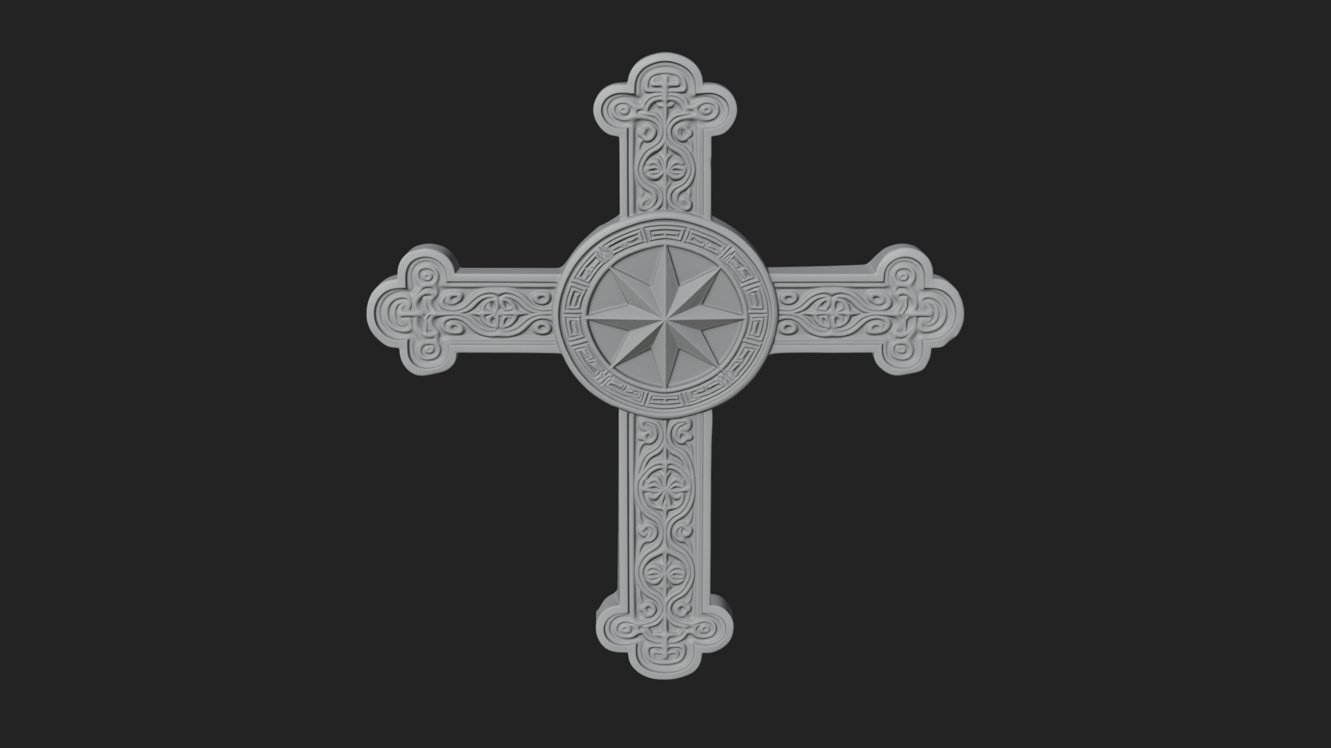 Carved Relief Wall Cross Design 384 3D Print Model 3D Model