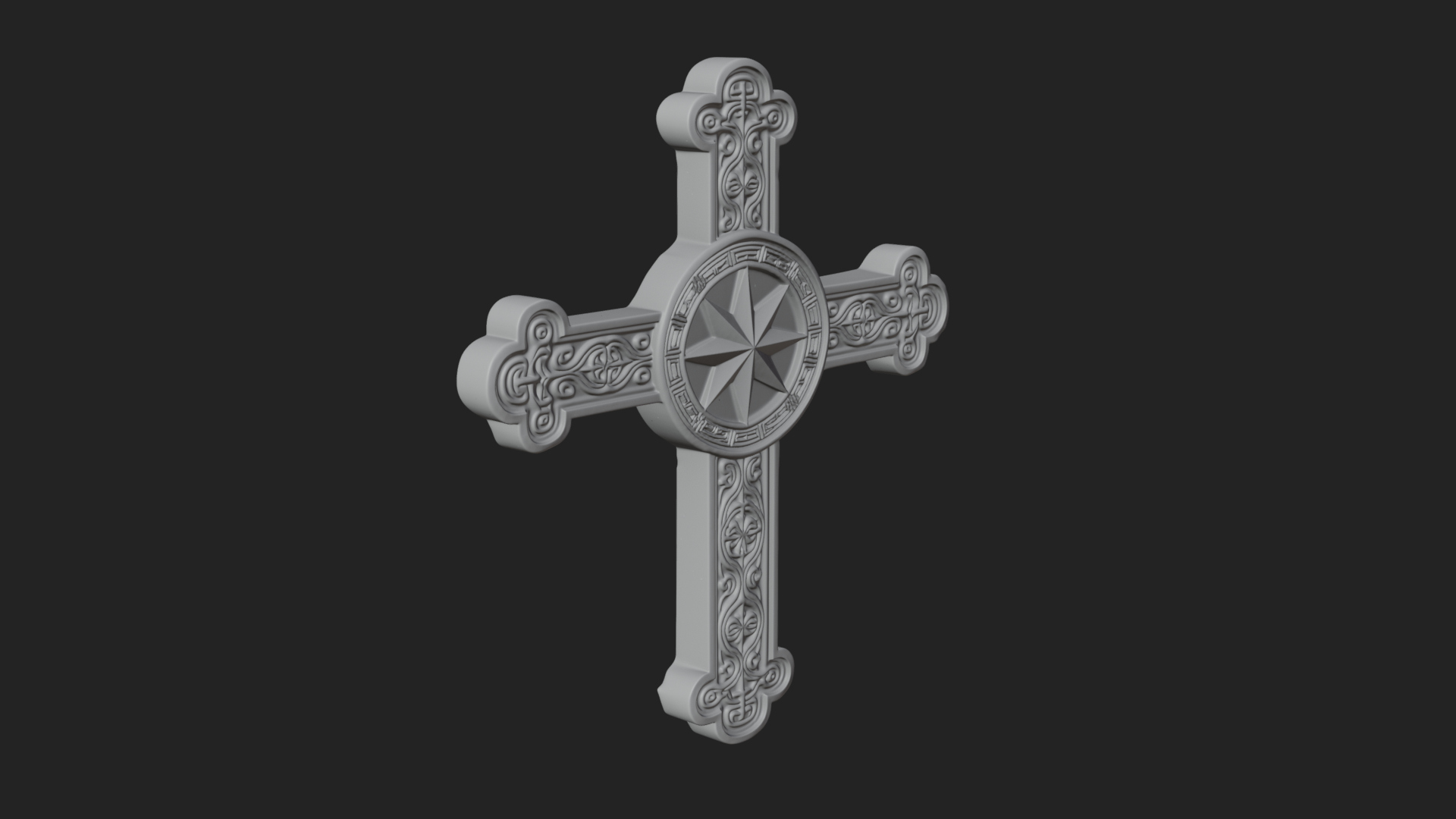 Carved Relief Wall Cross Design 384 3D Print Model 3D Model