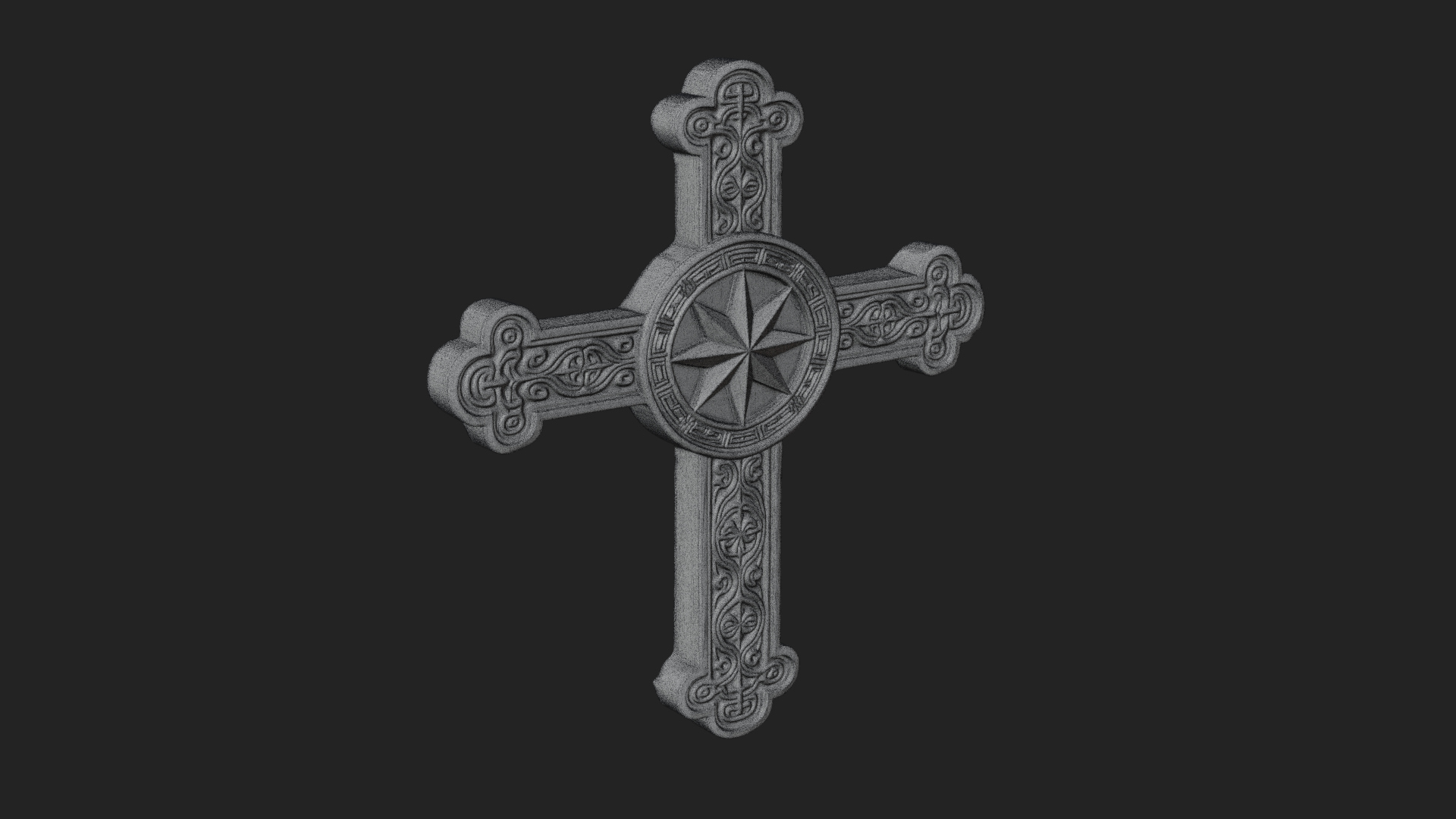 Carved Relief Wall Cross Design 384 3D Print Model 3D Model