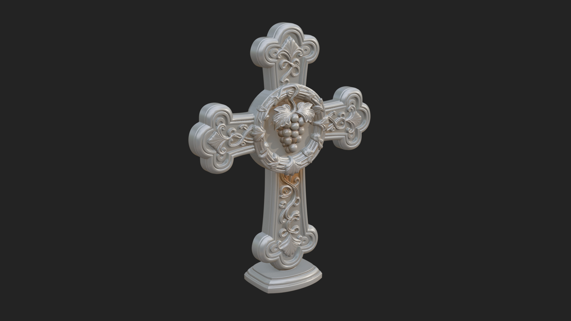Carved Relief Wall Cross Design 385 3D Print Model 3D Model