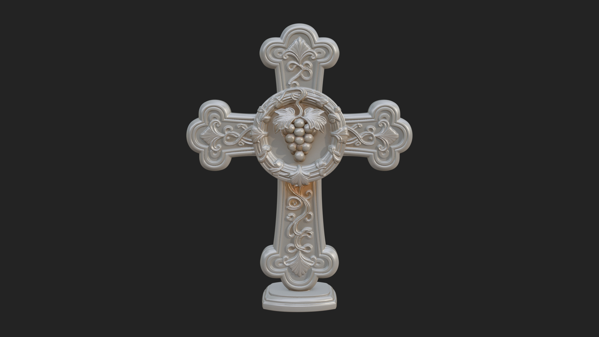 Carved Relief Wall Cross Design 385 3D Print Model 3D Model