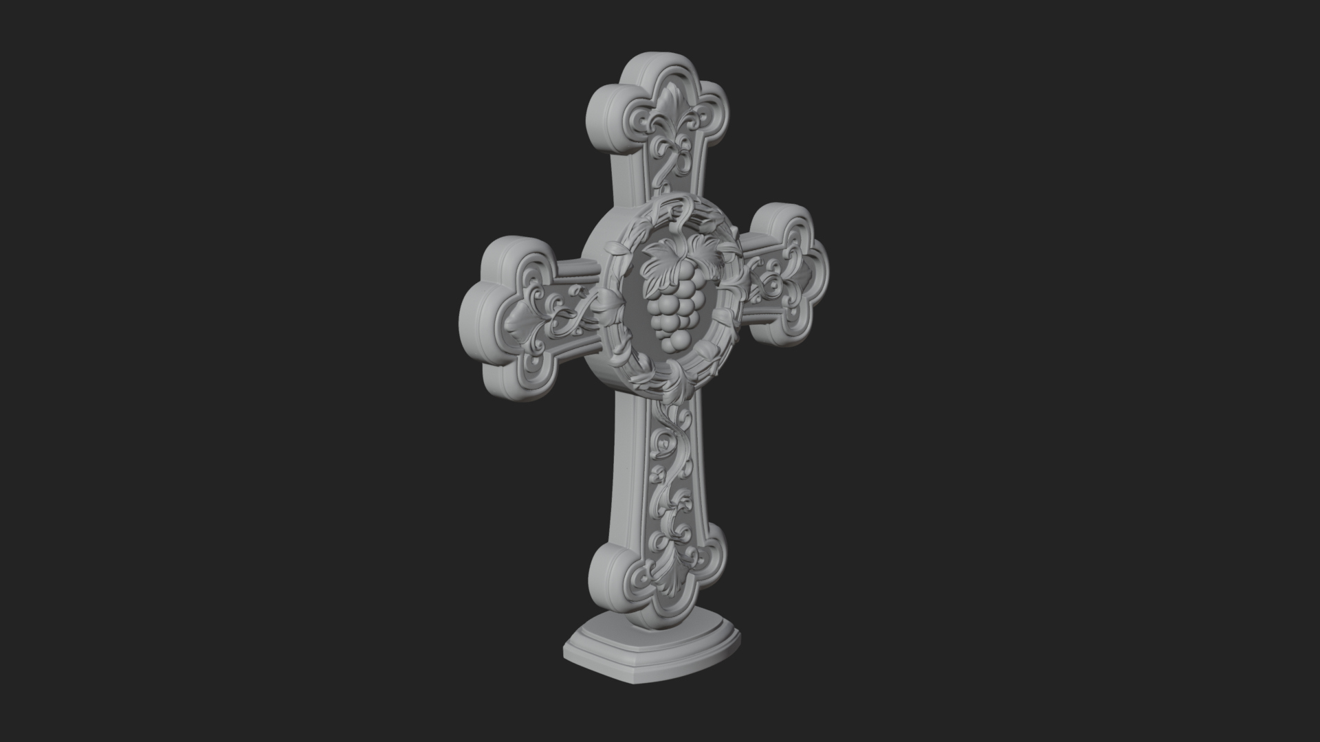Carved Relief Wall Cross Design 385 3D Print Model 3D Model