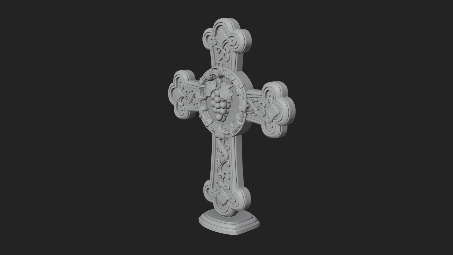 Carved Relief Wall Cross Design 385 3D Print Model 3D Model