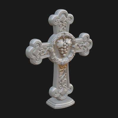 Carved Relief Wall Cross Design 385 3D Print Model