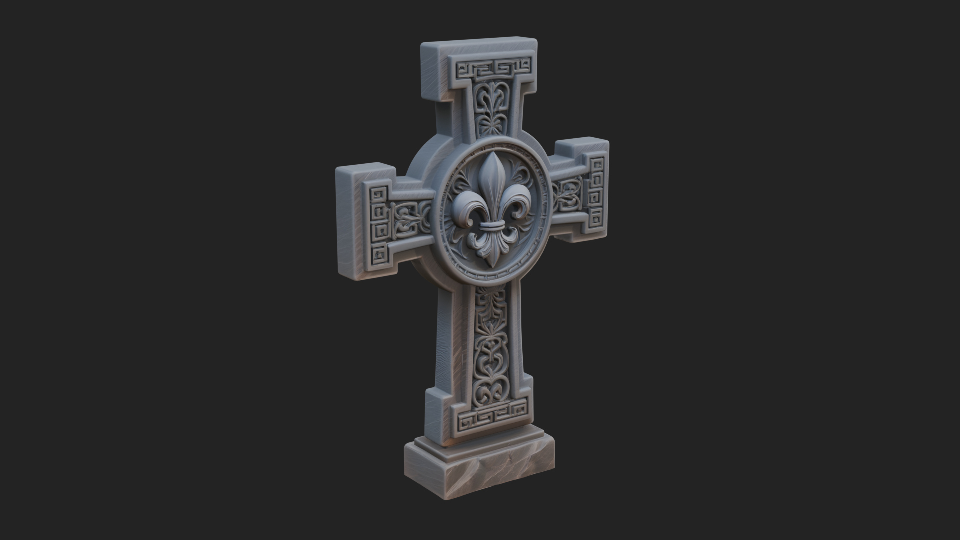 Carved Relief Wall Cross Design 386 3D Print Model 3D Model
