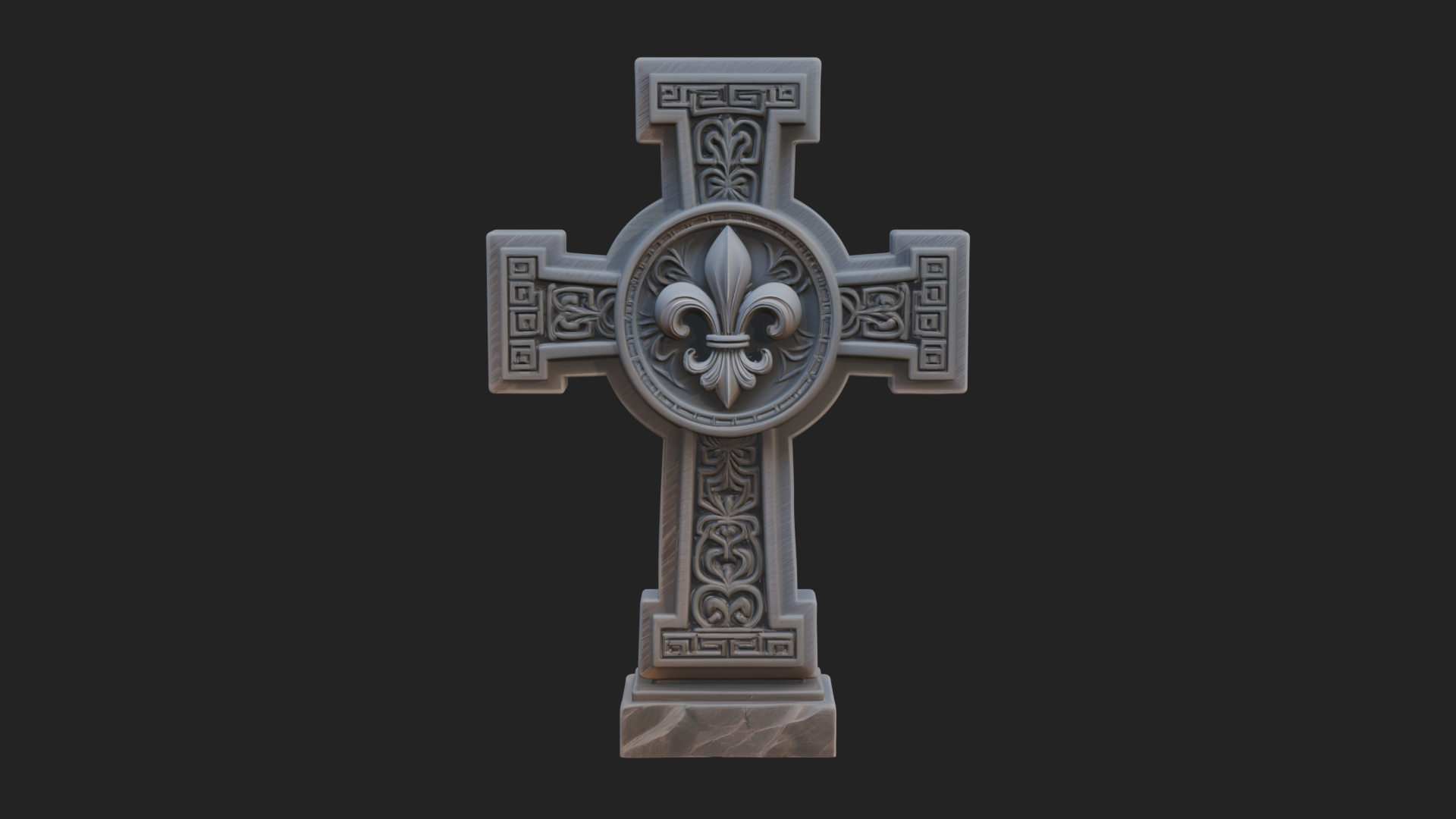 Carved Relief Wall Cross Design 386 3D Print Model 3D Model