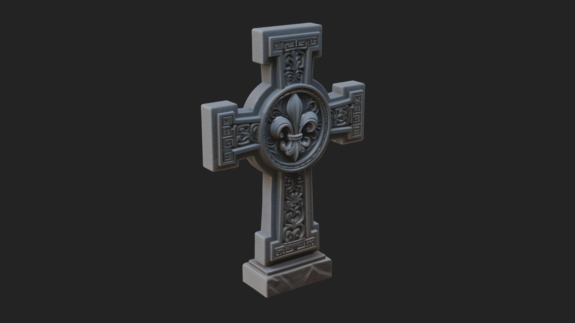 Carved Relief Wall Cross Design 386 3D Print Model 3D Model