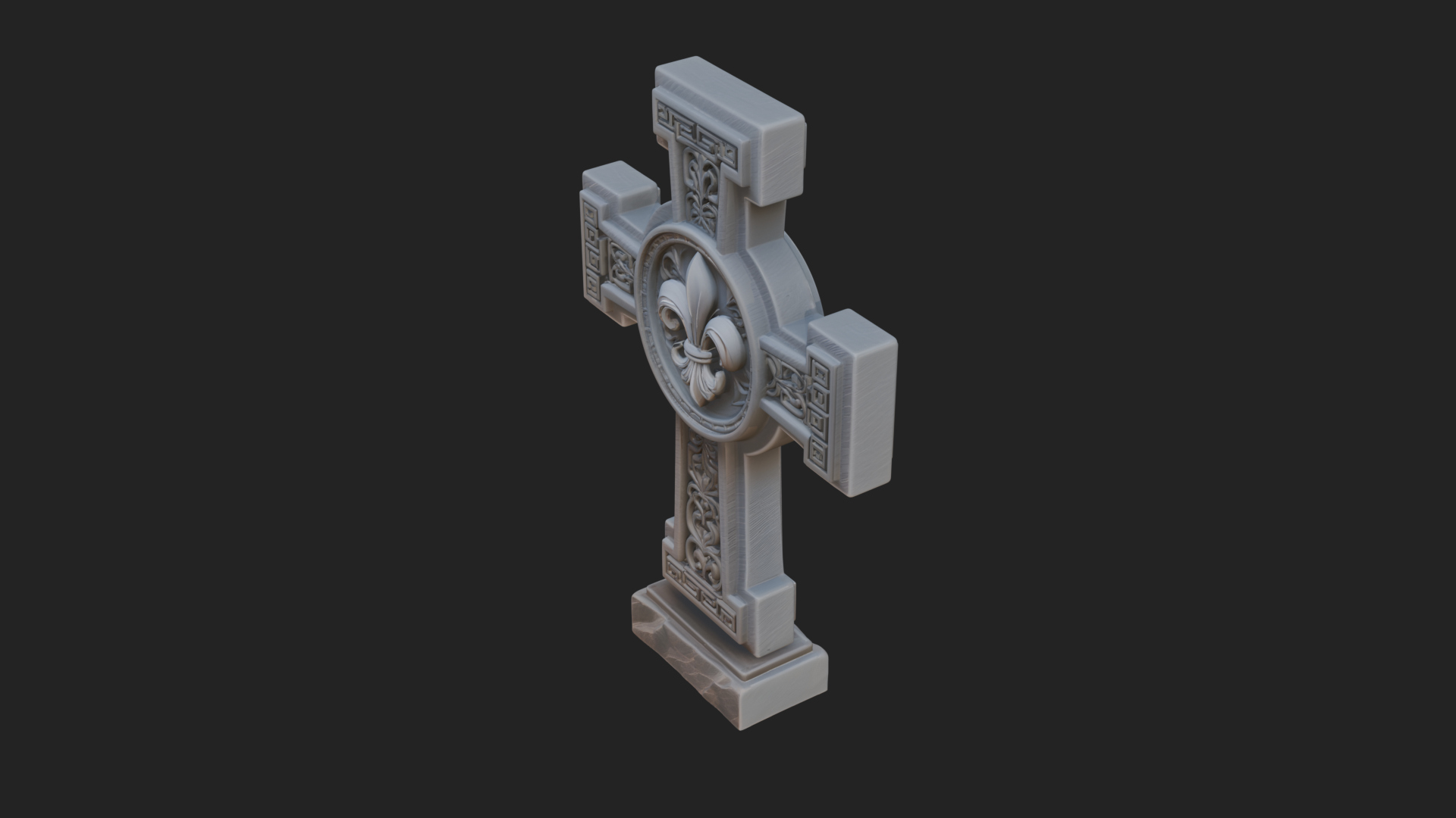 Carved Relief Wall Cross Design 386 3D Print Model 3D Model