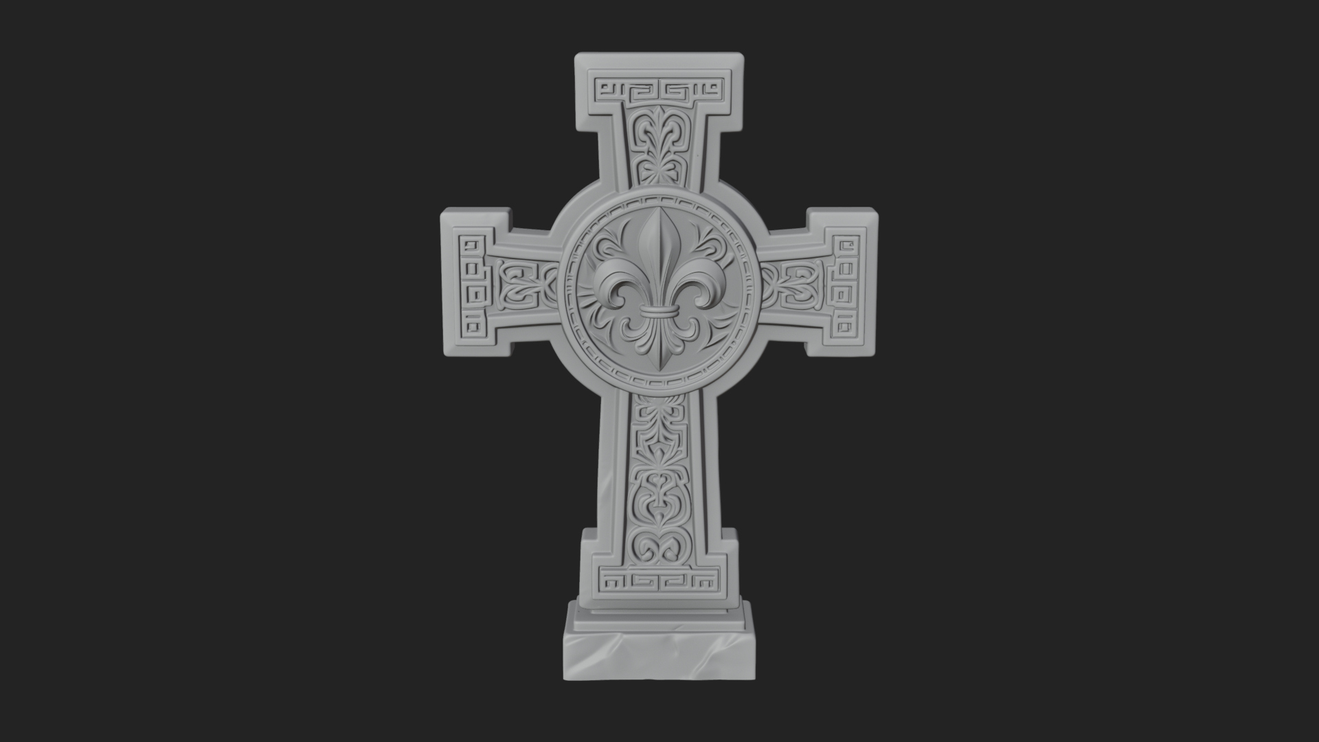 Carved Relief Wall Cross Design 386 3D Print Model 3D Model