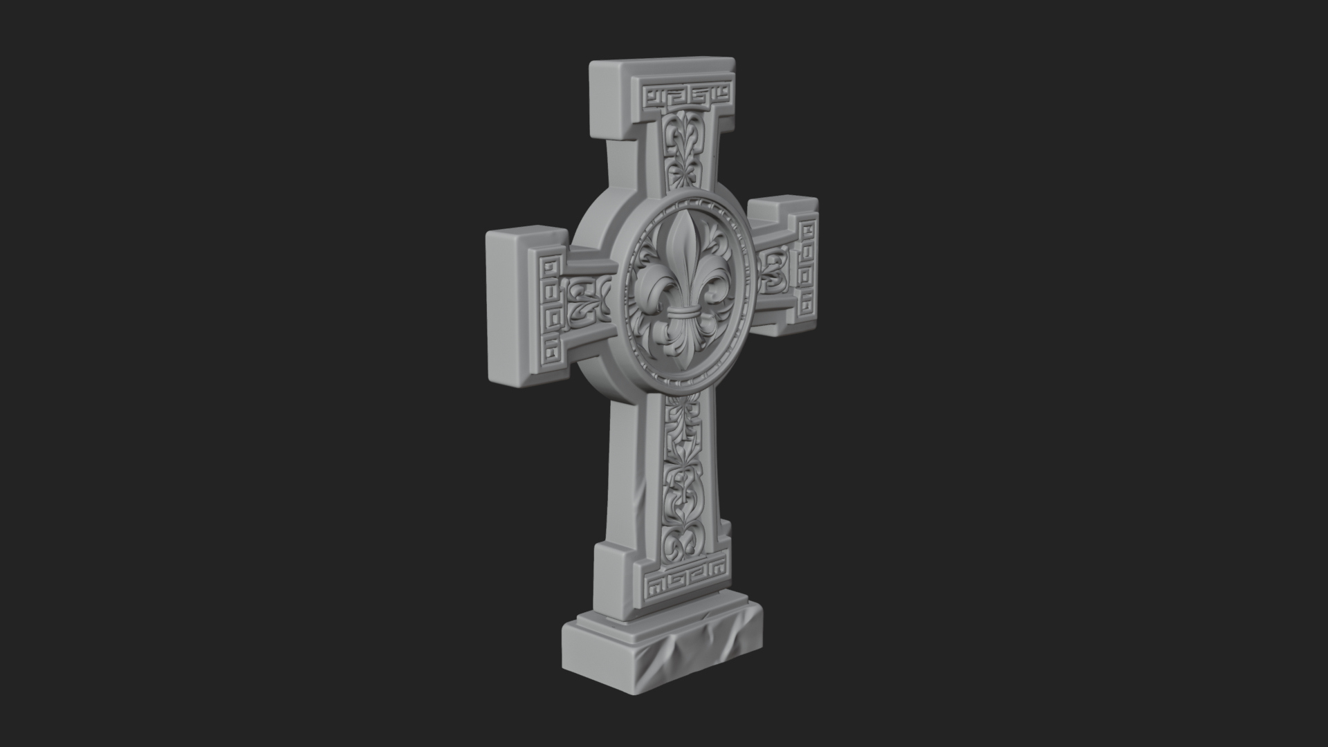 Carved Relief Wall Cross Design 386 3D Print Model 3D Model