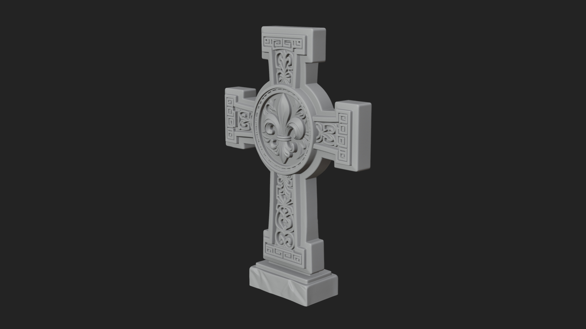 Carved Relief Wall Cross Design 386 3D Print Model 3D Model