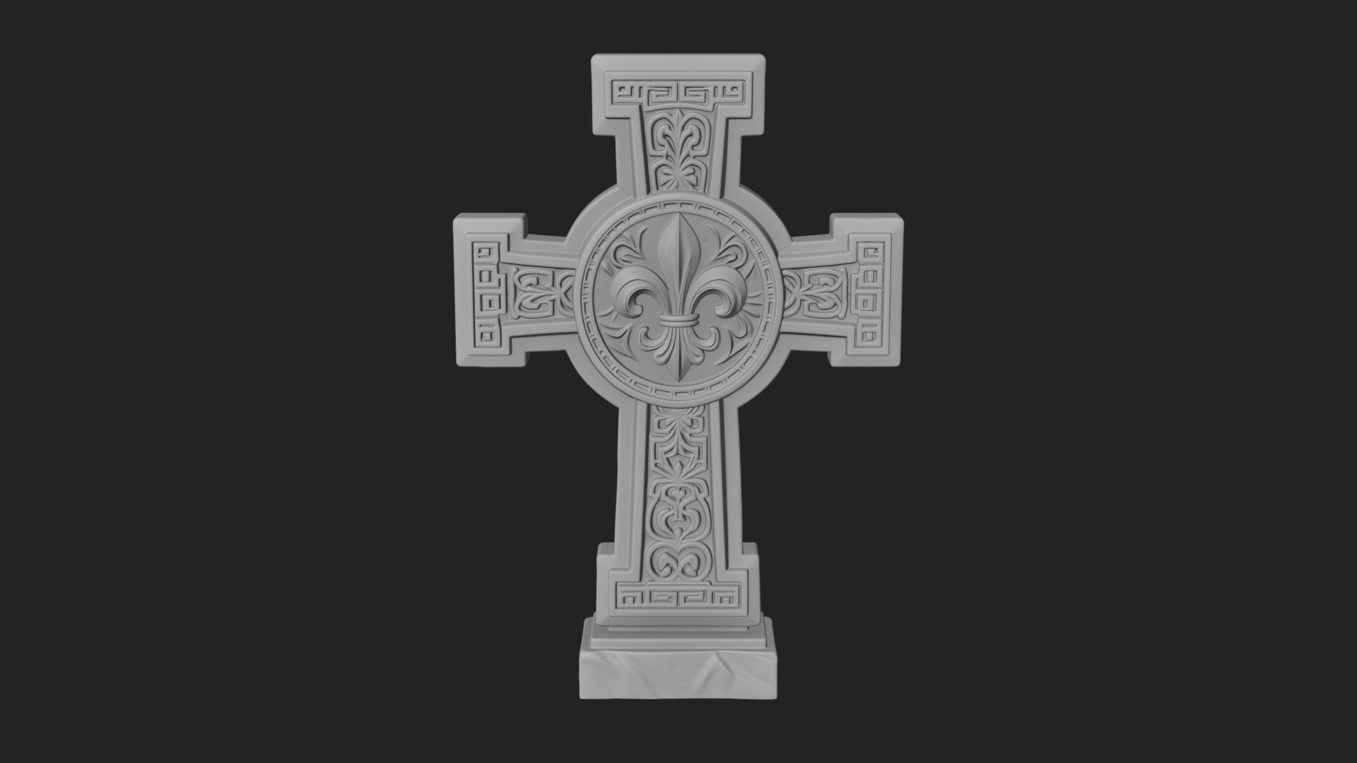 Carved Relief Wall Cross Design 386 3D Print Model 3D Model