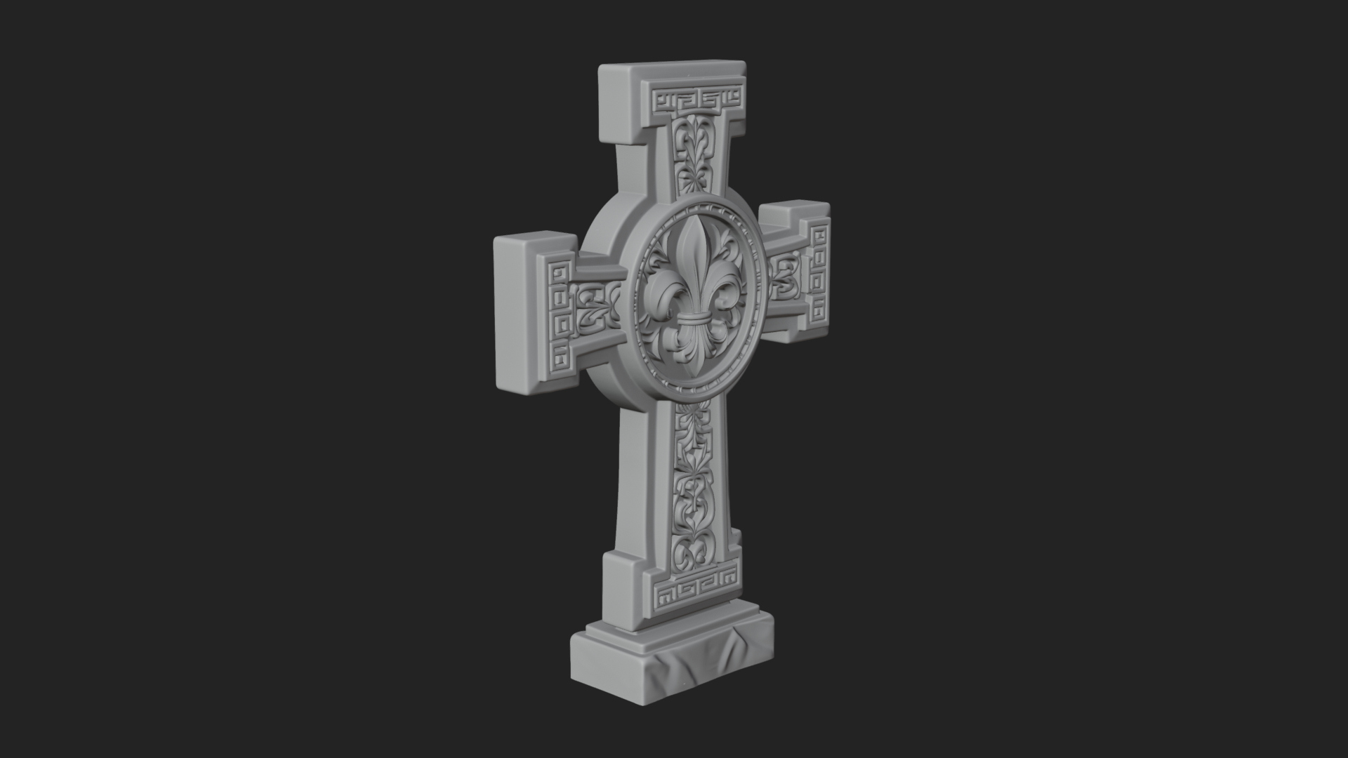 Carved Relief Wall Cross Design 386 3D Print Model 3D Model