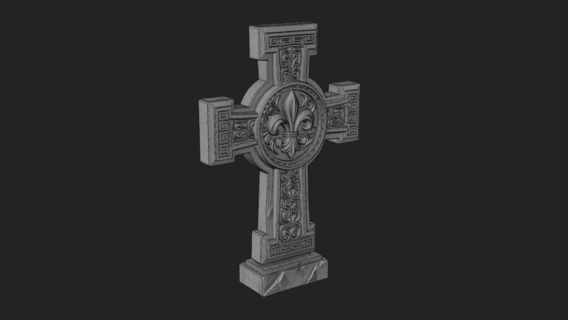 Carved Relief Wall Cross Design 386 3D Print Model 3D Model