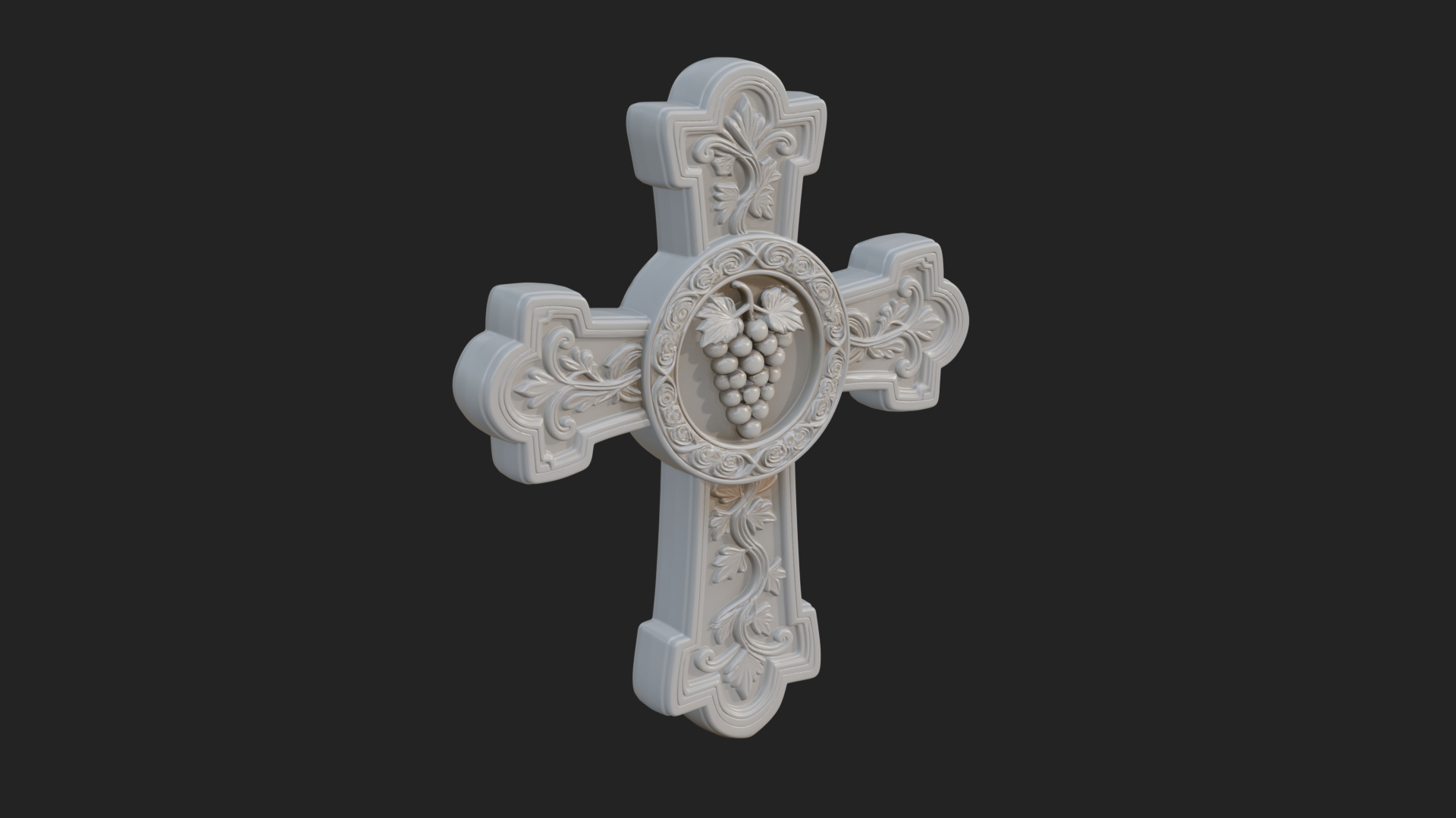 Carved Relief Wall Cross Design 387 3D Print Model 3D Model