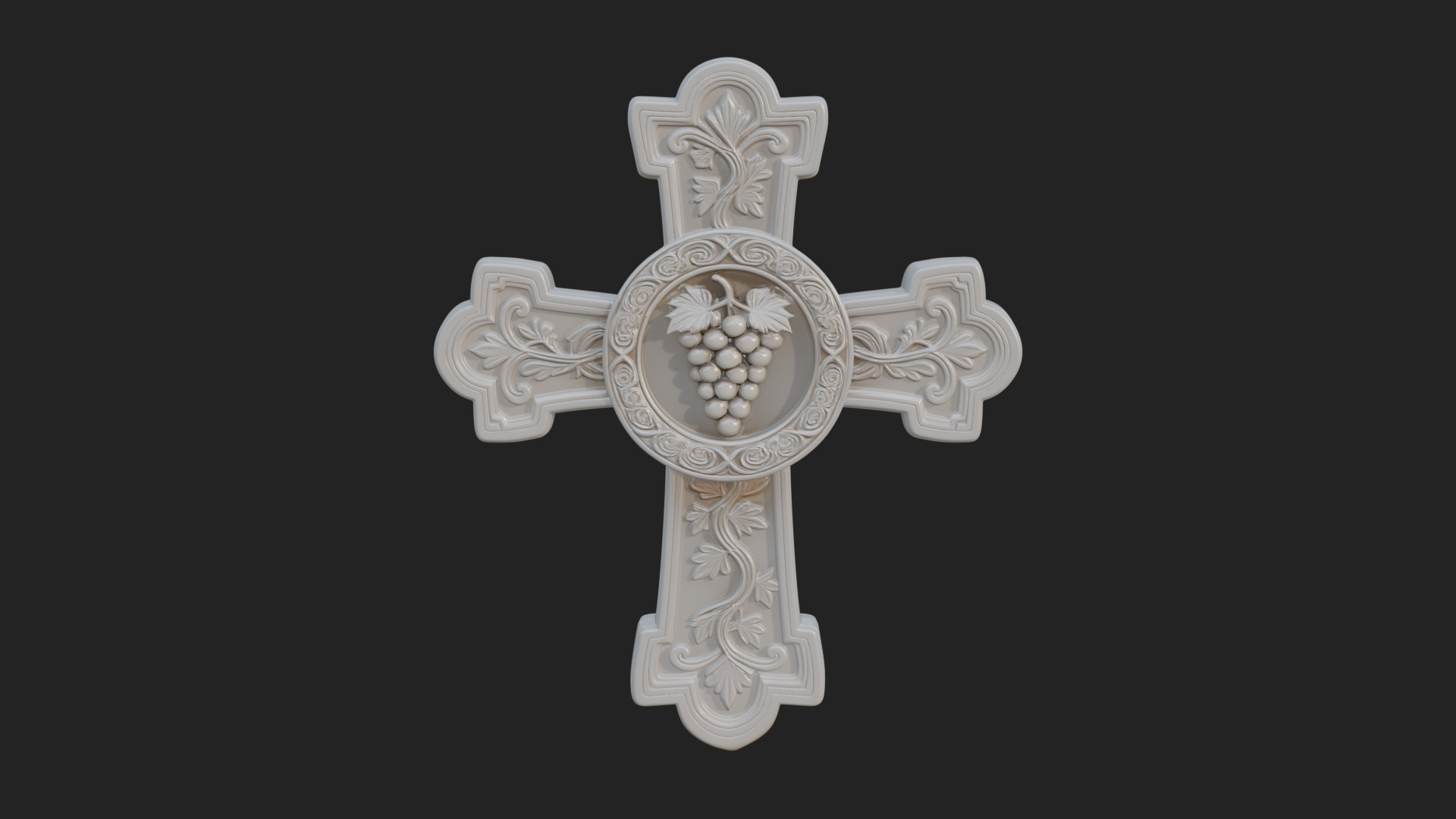Carved Relief Wall Cross Design 387 3D Print Model 3D Model