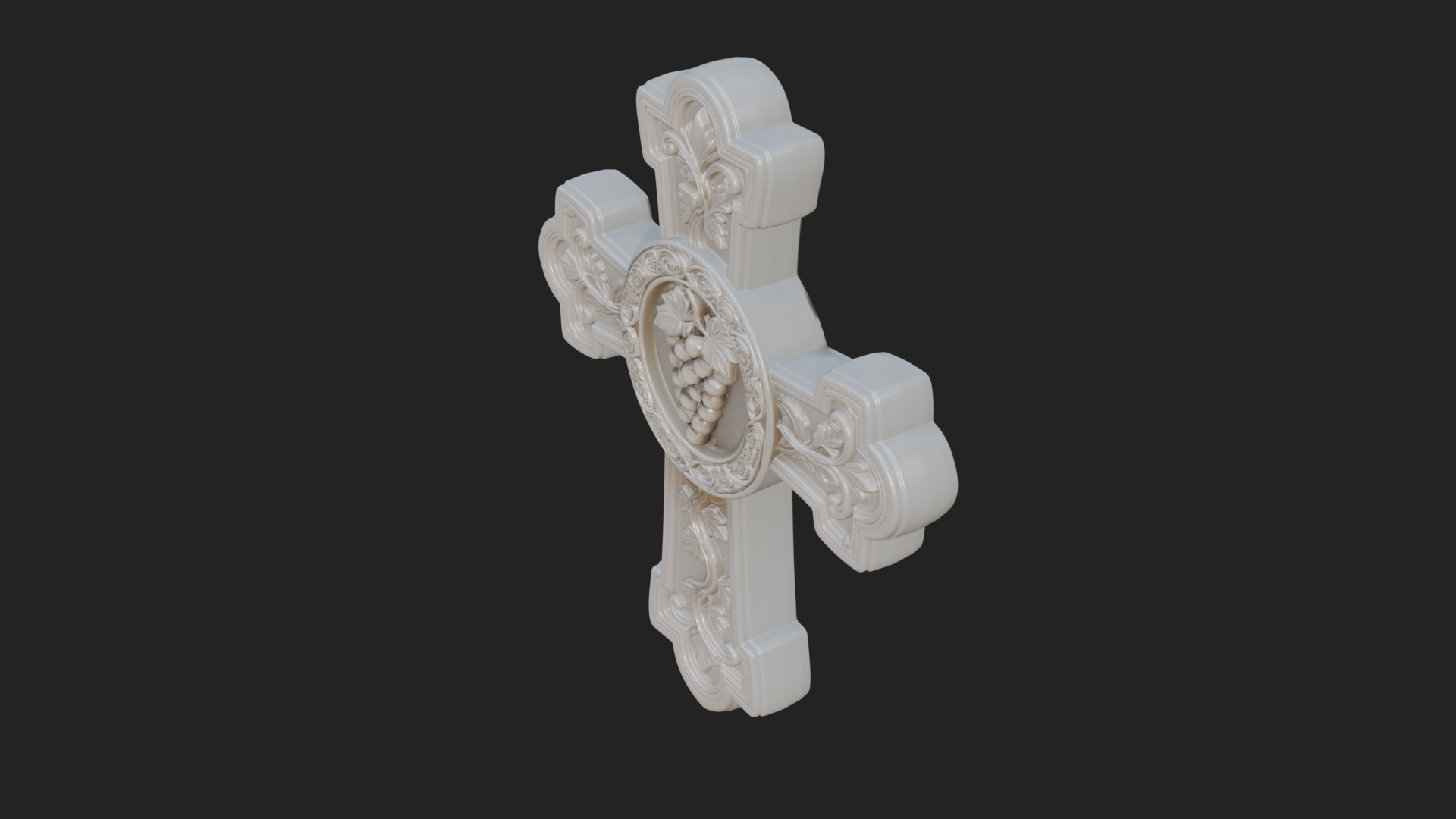 Carved Relief Wall Cross Design 387 3D Print Model 3D Model