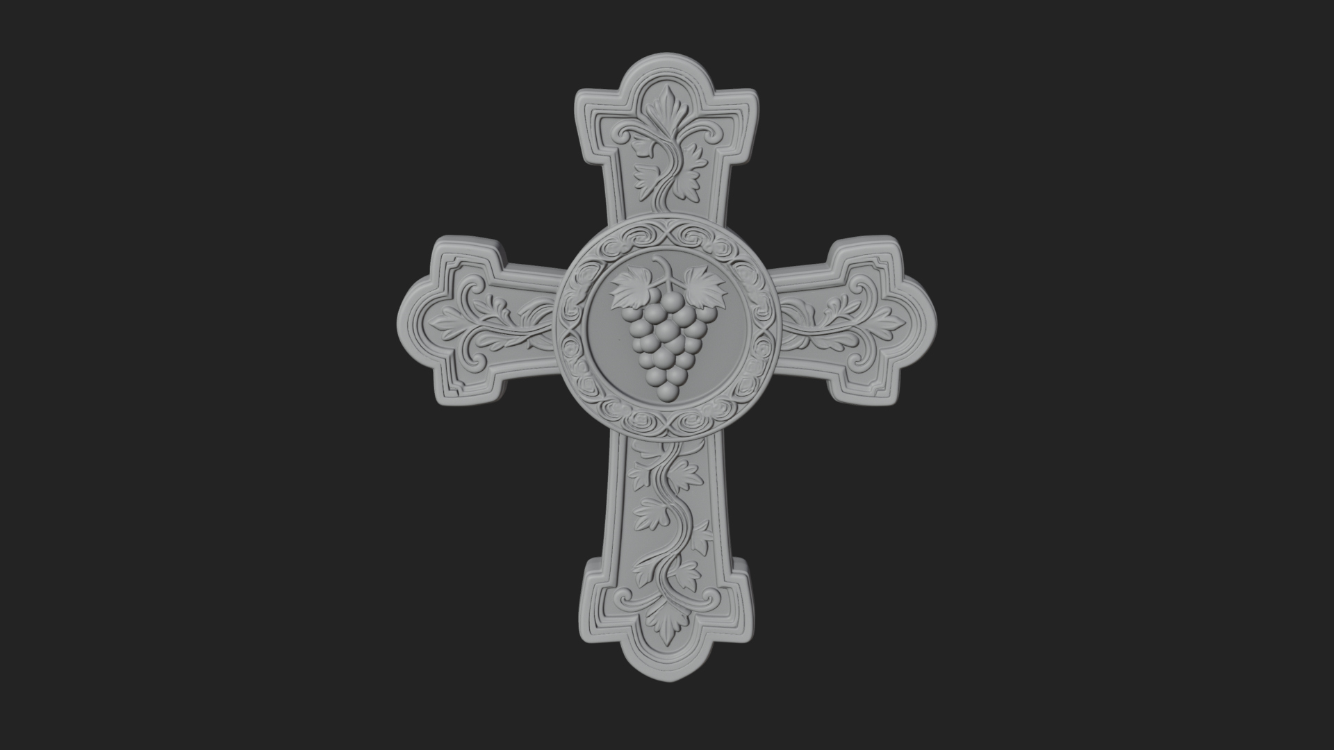 Carved Relief Wall Cross Design 387 3D Print Model 3D Model