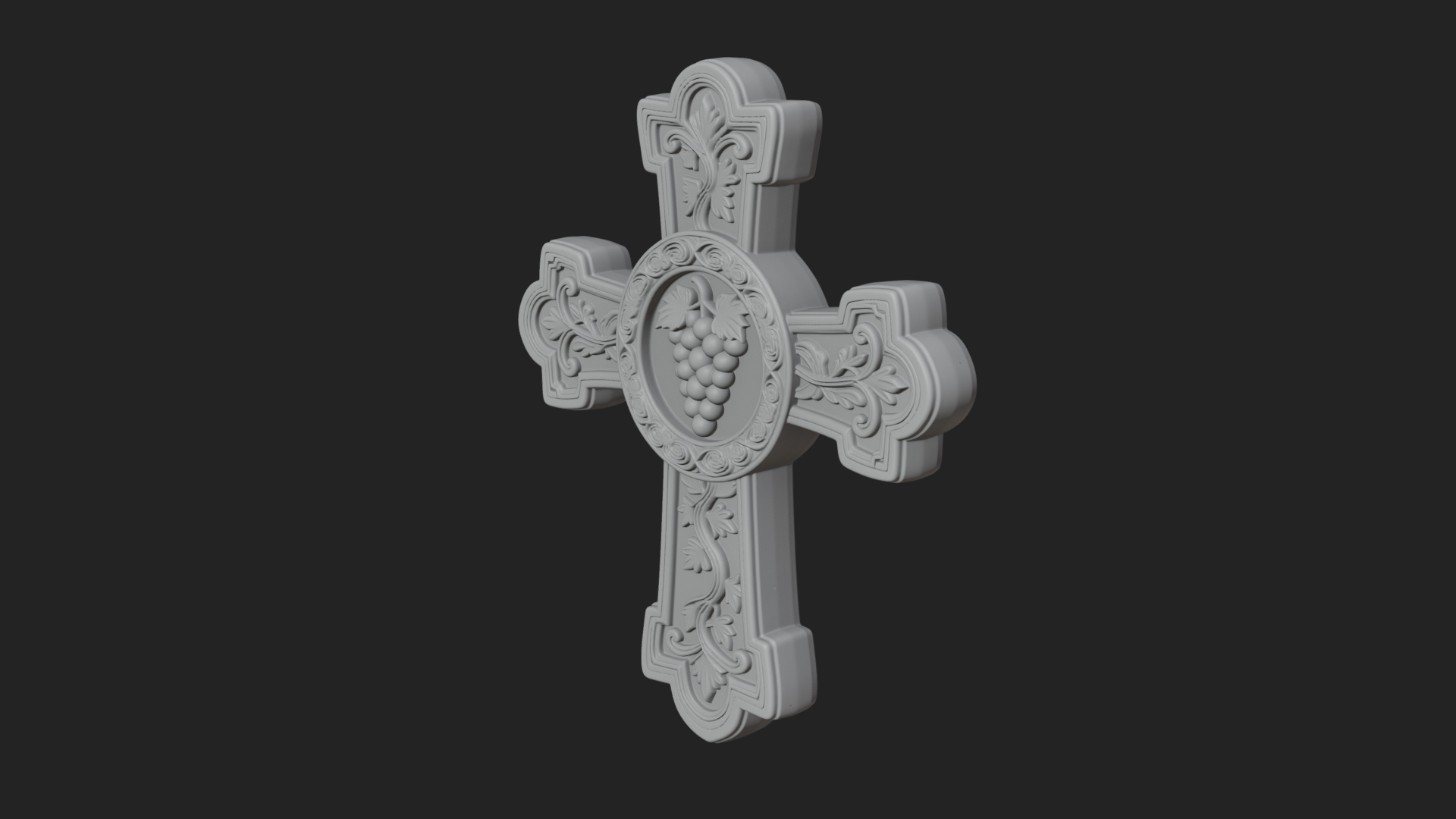 Carved Relief Wall Cross Design 387 3D Print Model 3D Model