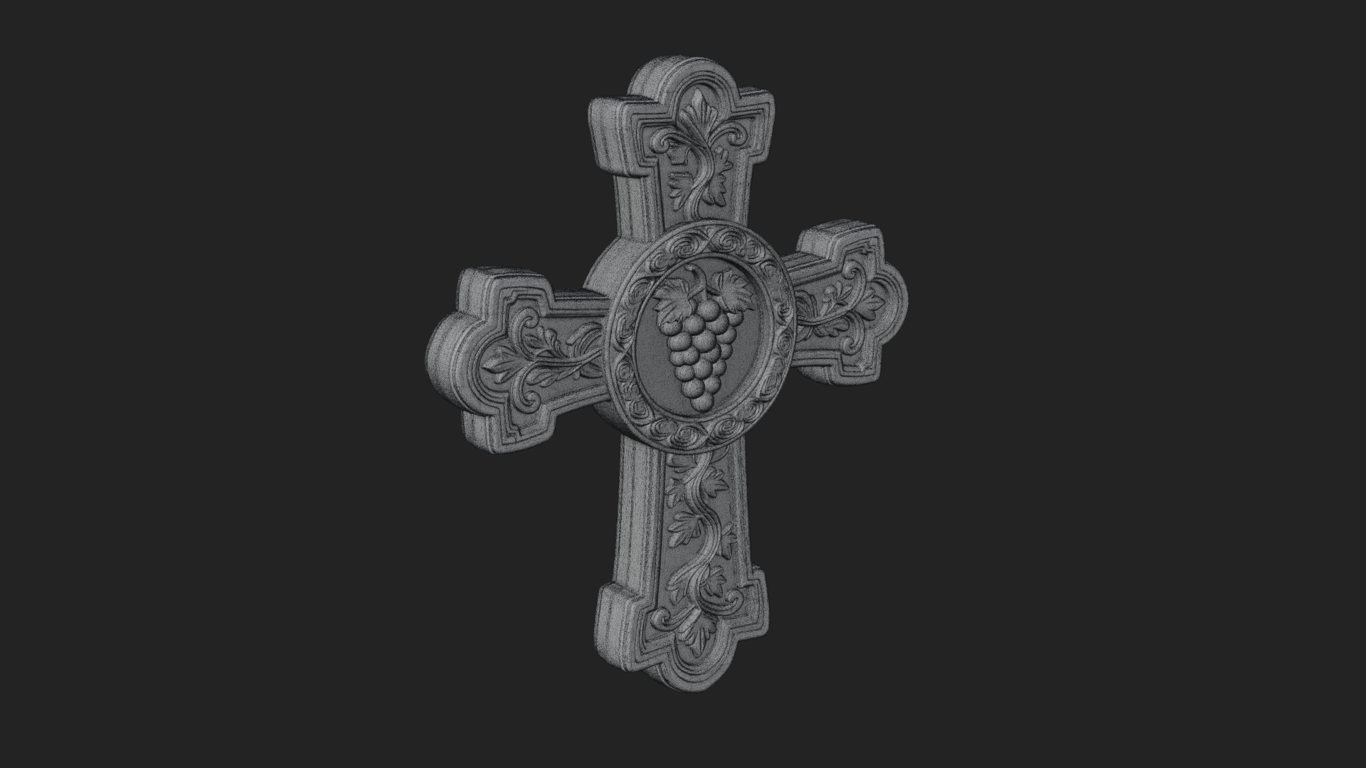 Carved Relief Wall Cross Design 387 3D Print Model 3D Model