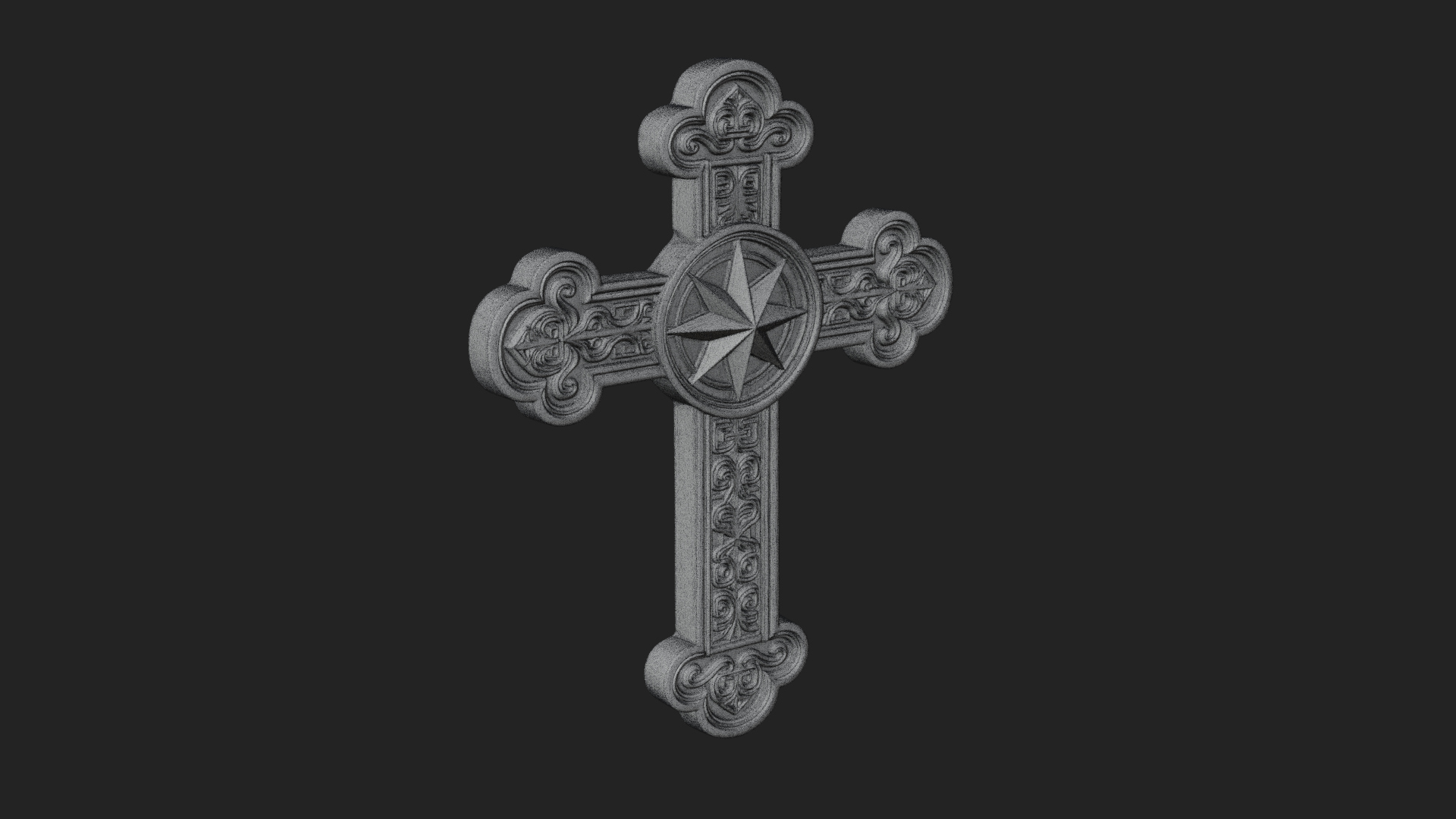 Carved Relief Wall Cross Design 388 3D Print Model 3D Model