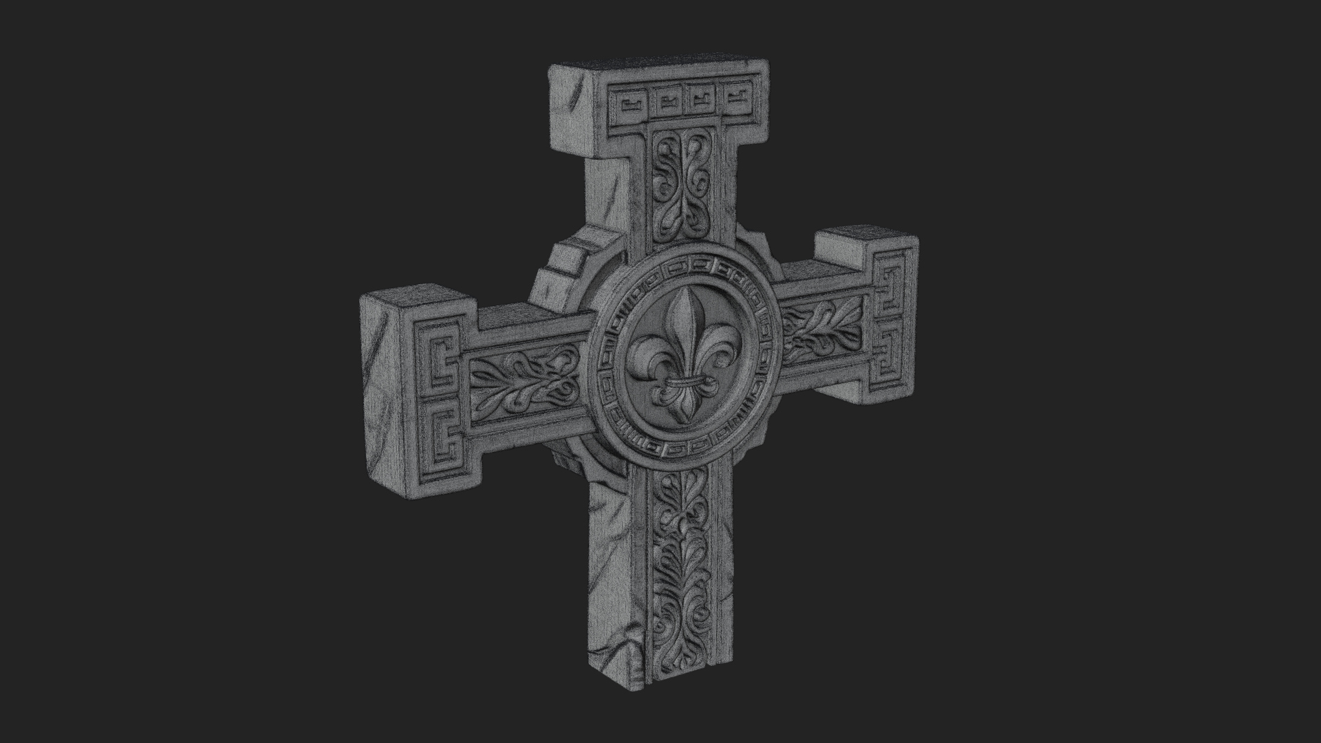 Carved Relief Wall Cross Design 389 3D Print Model 3D Model