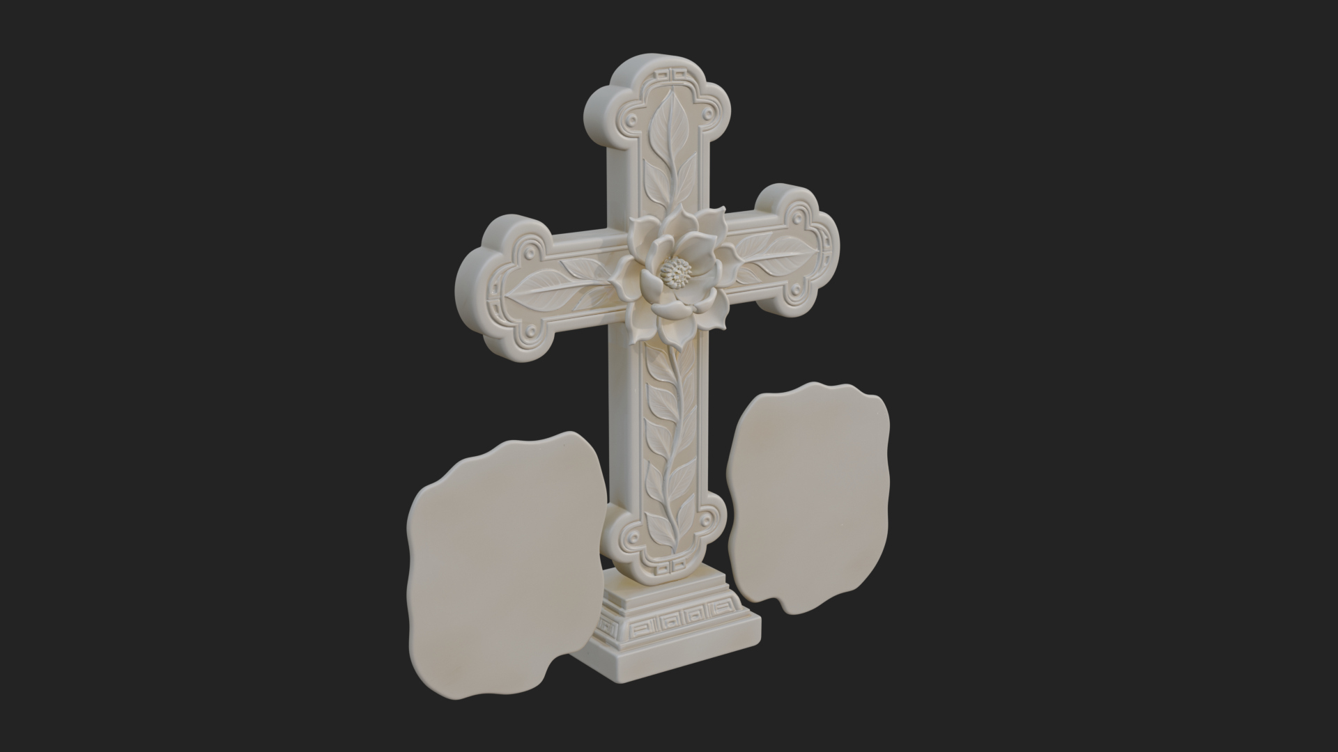 Carved Relief Wall Cross Design 39 3D Print Model 3D Model