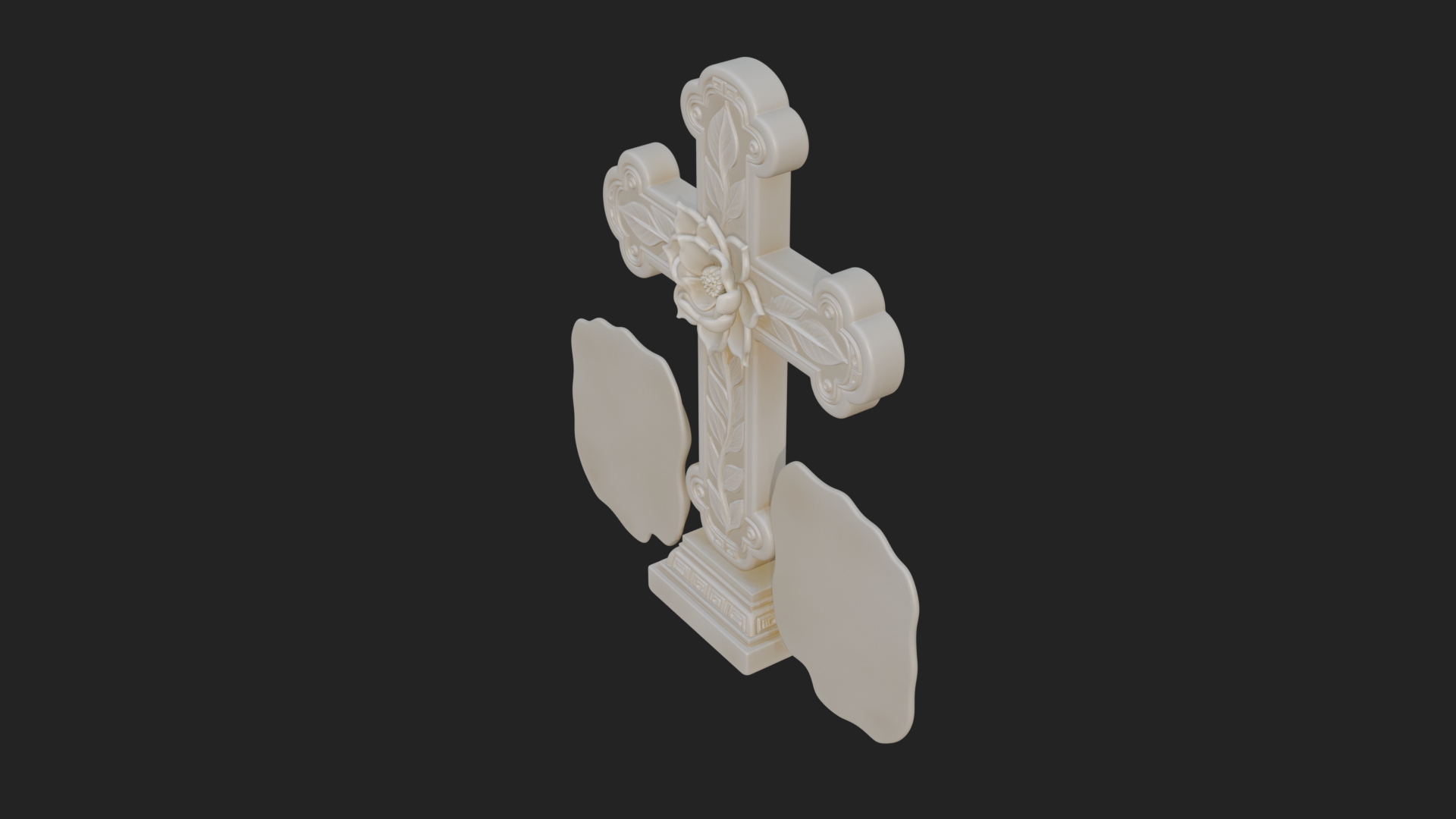 Carved Relief Wall Cross Design 39 3D Print Model 3D Model