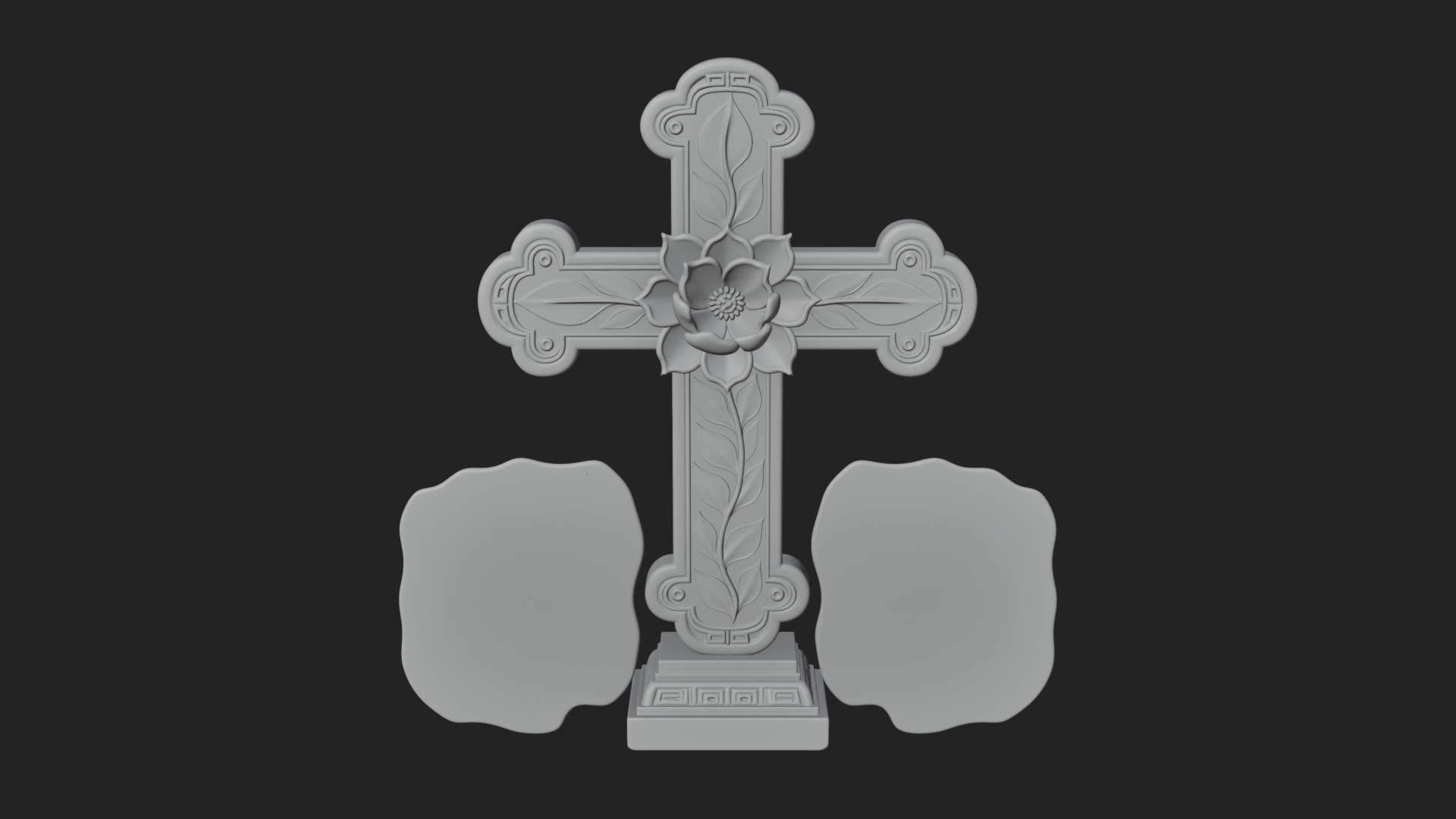Carved Relief Wall Cross Design 39 3D Print Model 3D Model