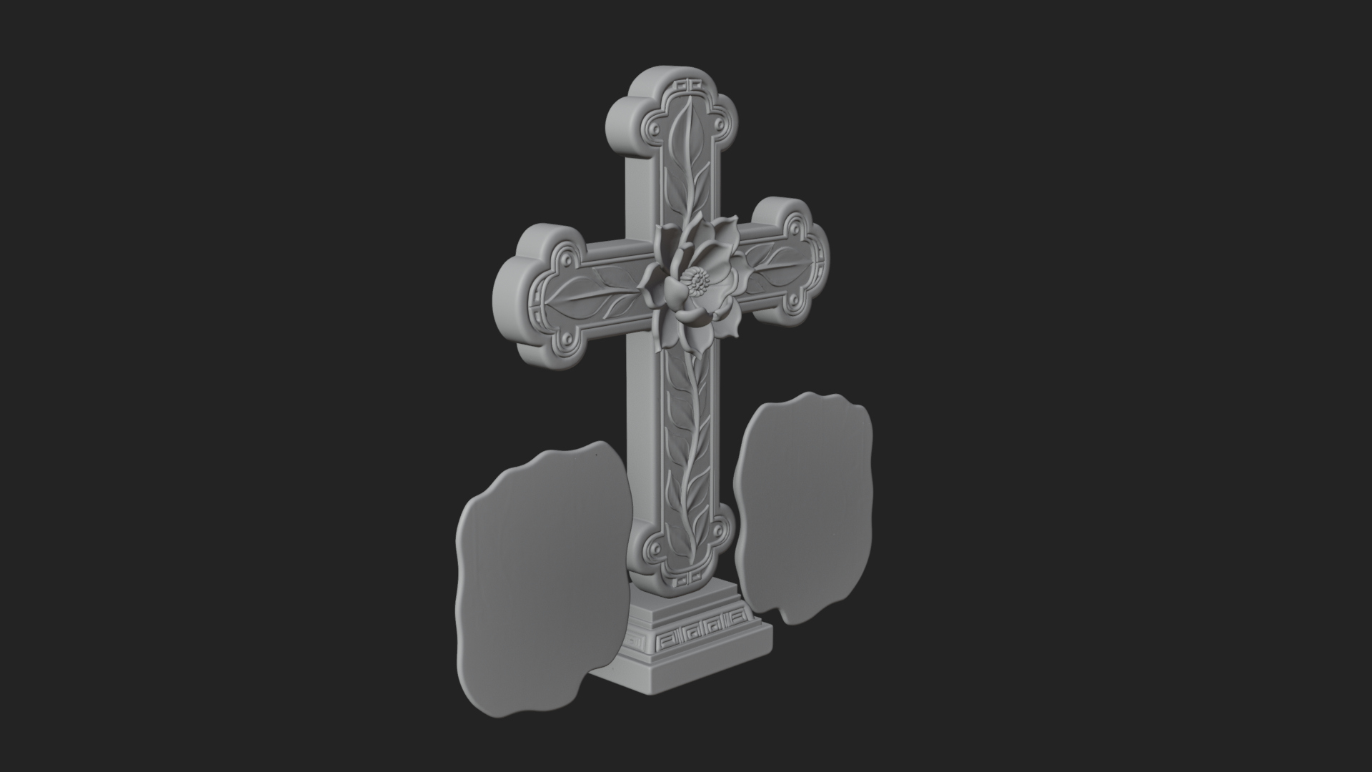 Carved Relief Wall Cross Design 39 3D Print Model 3D Model