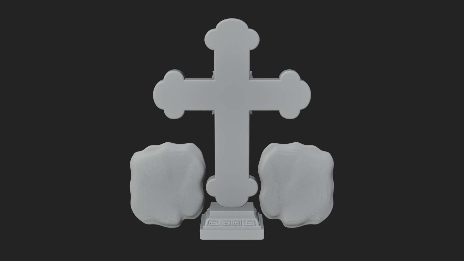 Carved Relief Wall Cross Design 39 3D Print Model 3D Model