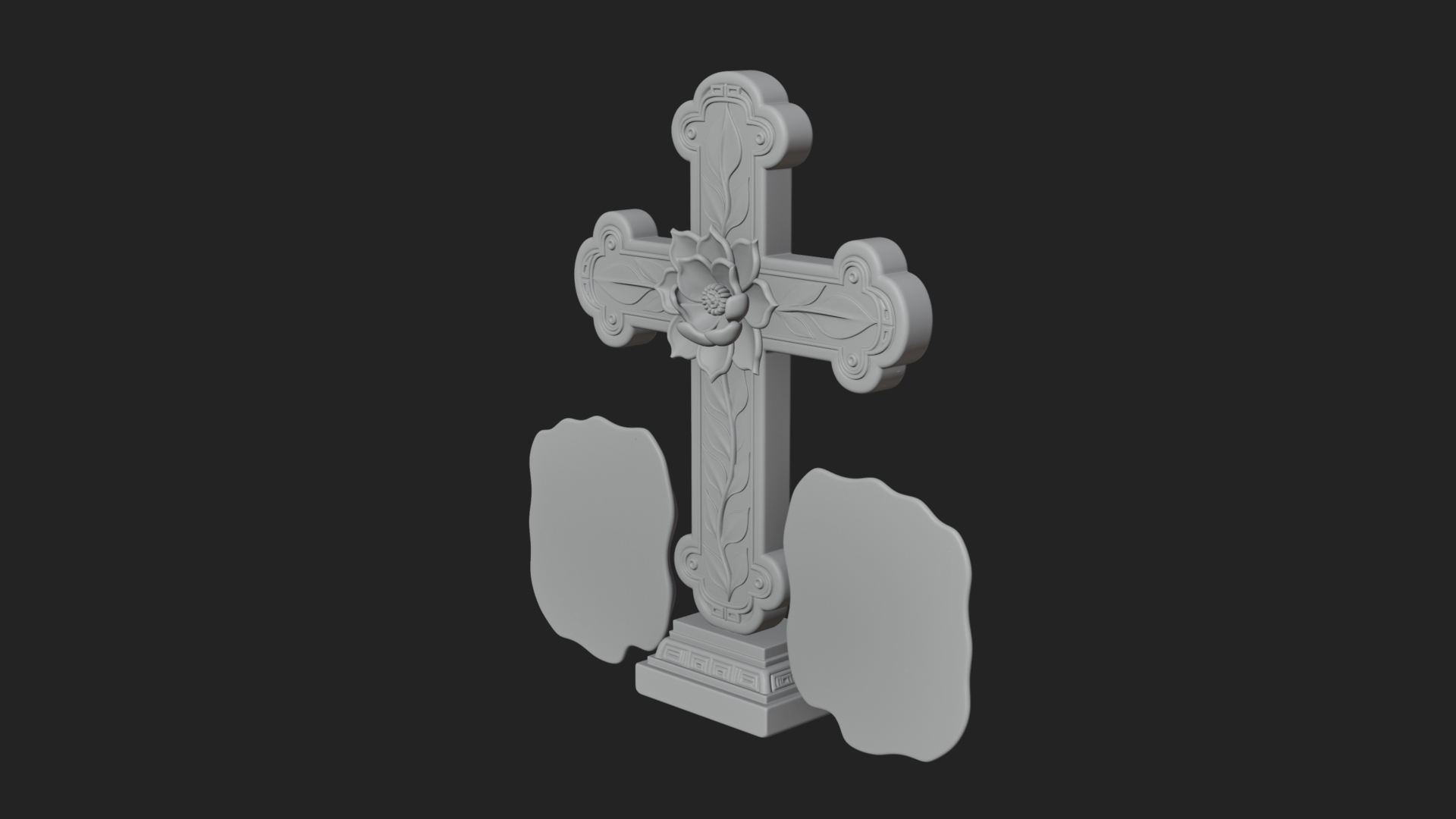 Carved Relief Wall Cross Design 39 3D Print Model 3D Model