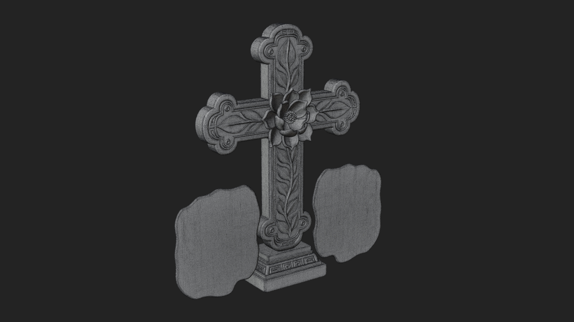 Carved Relief Wall Cross Design 39 3D Print Model 3D Model