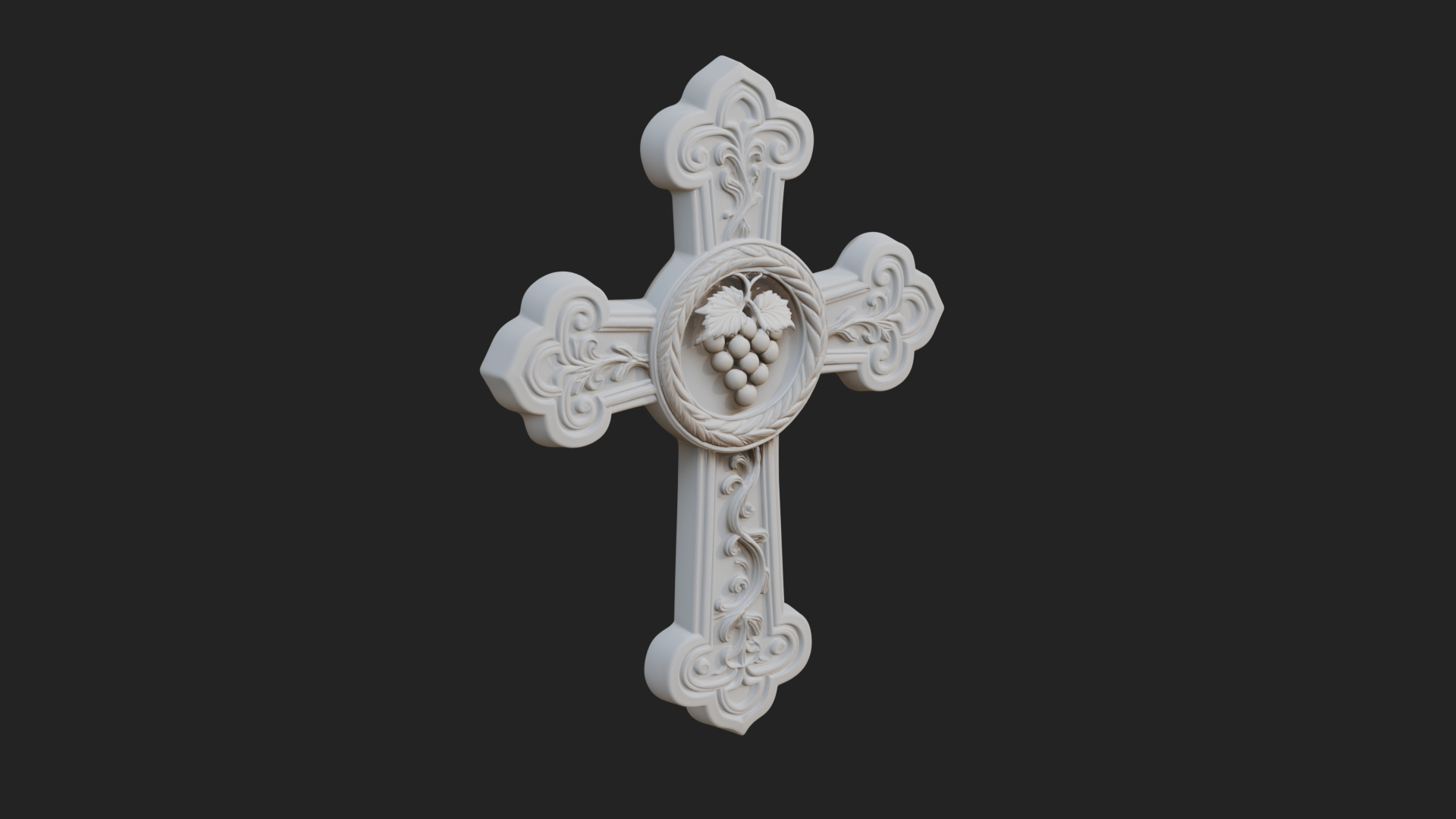 Carved Relief Wall Cross Design 391 3D Print Model 3D Model