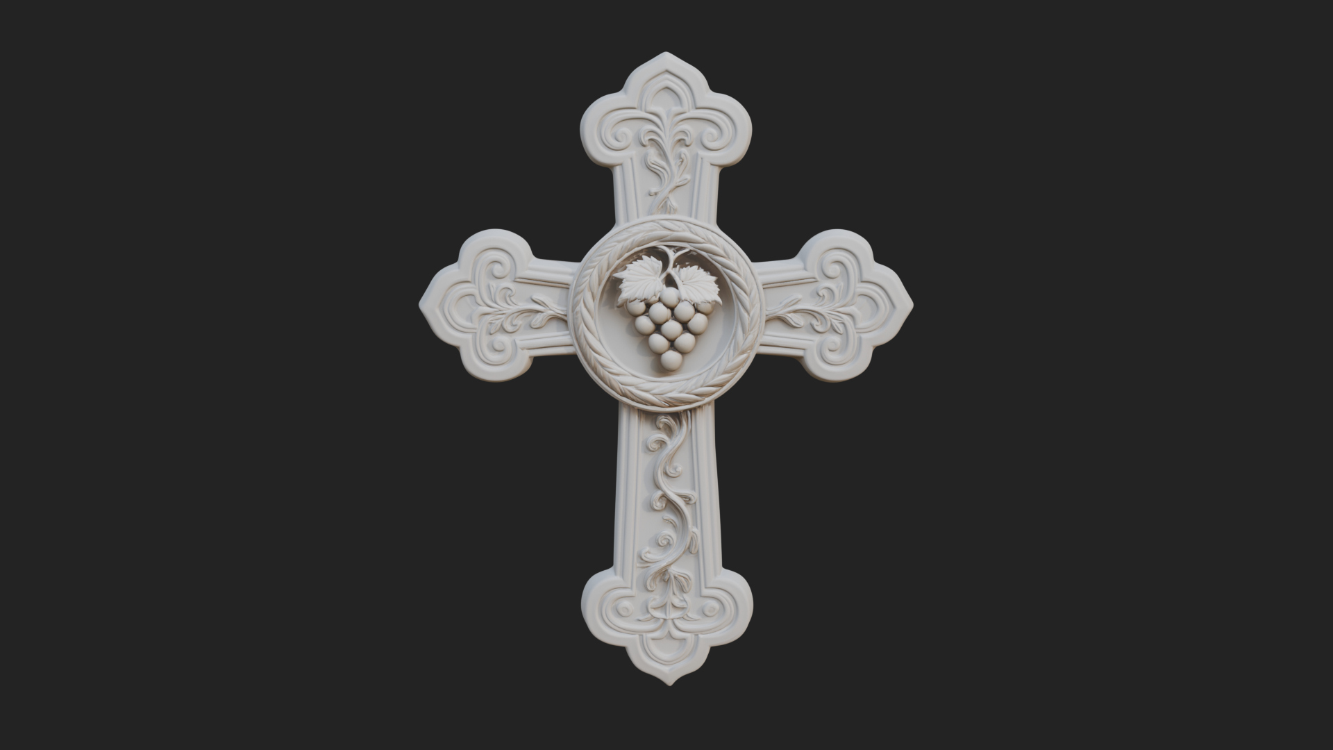 Carved Relief Wall Cross Design 391 3D Print Model 3D Model