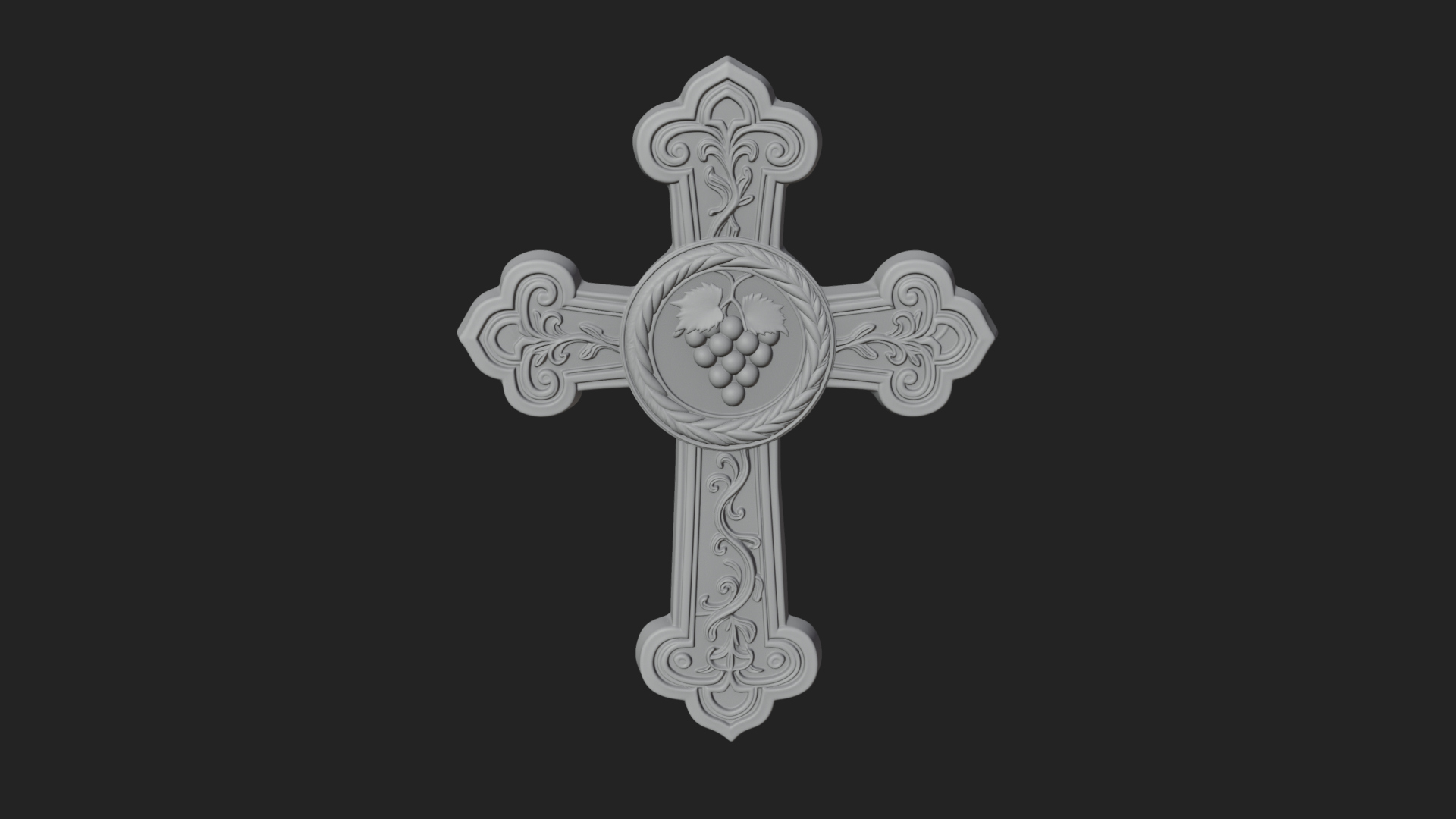 Carved Relief Wall Cross Design 391 3D Print Model 3D Model