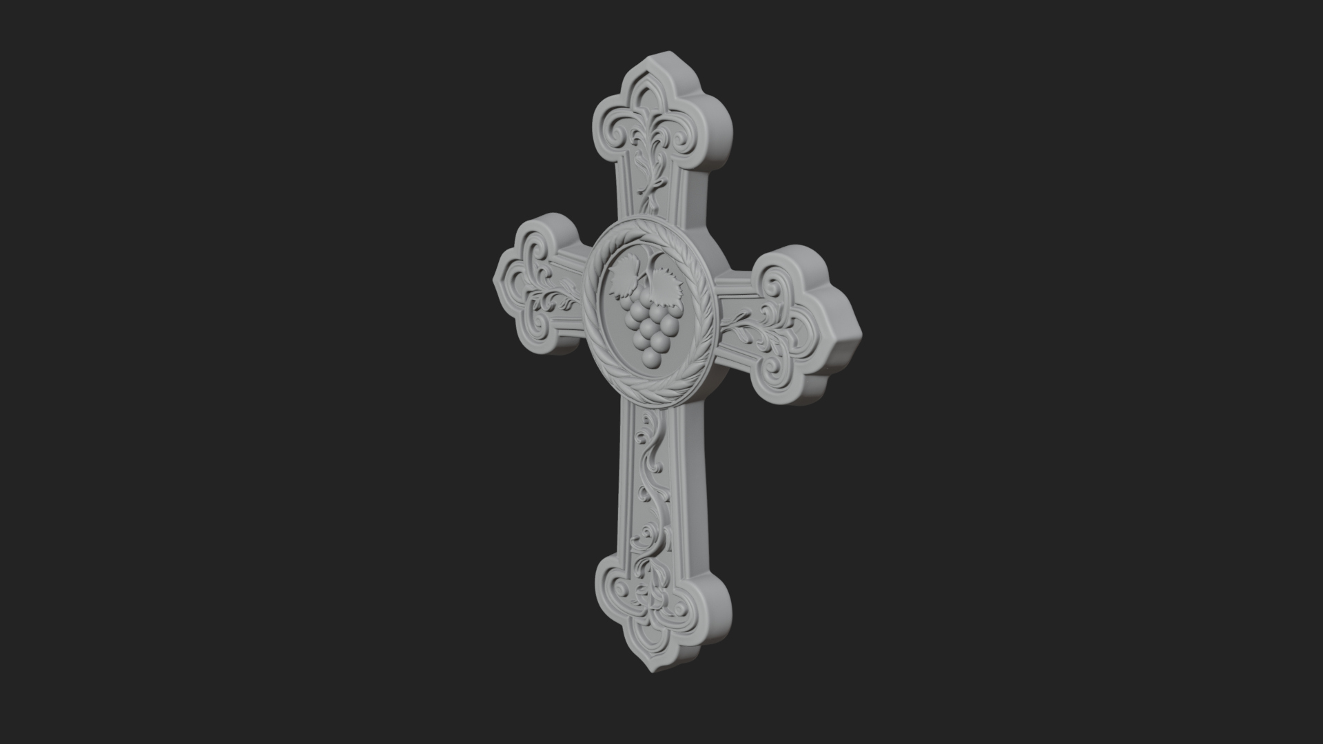 Carved Relief Wall Cross Design 391 3D Print Model 3D Model
