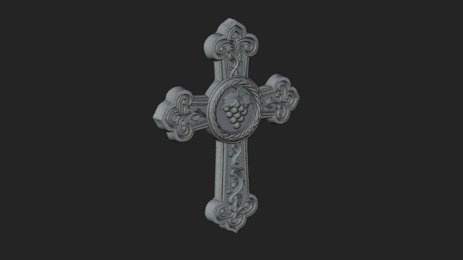 Carved Relief Wall Cross Design 391 3D Print Model 3D Model
