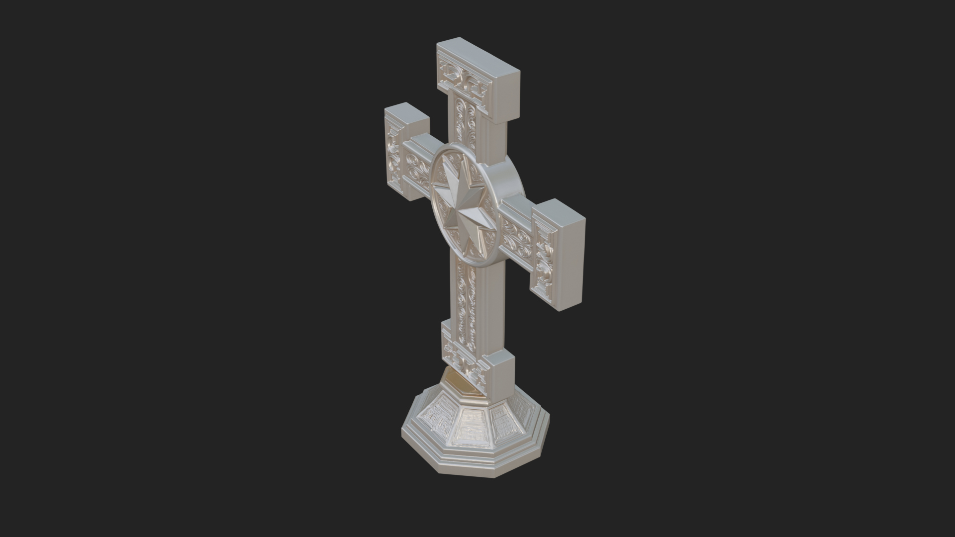 Carved Relief Wall Cross Design 392 3D Print Model 3D Model