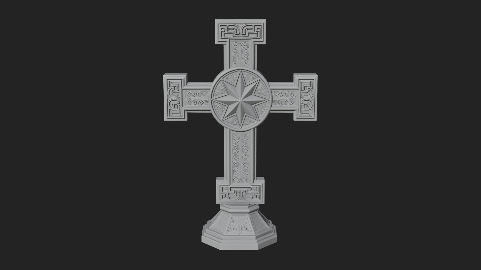 Carved Relief Wall Cross Design 392 3D Print Model 3D Model
