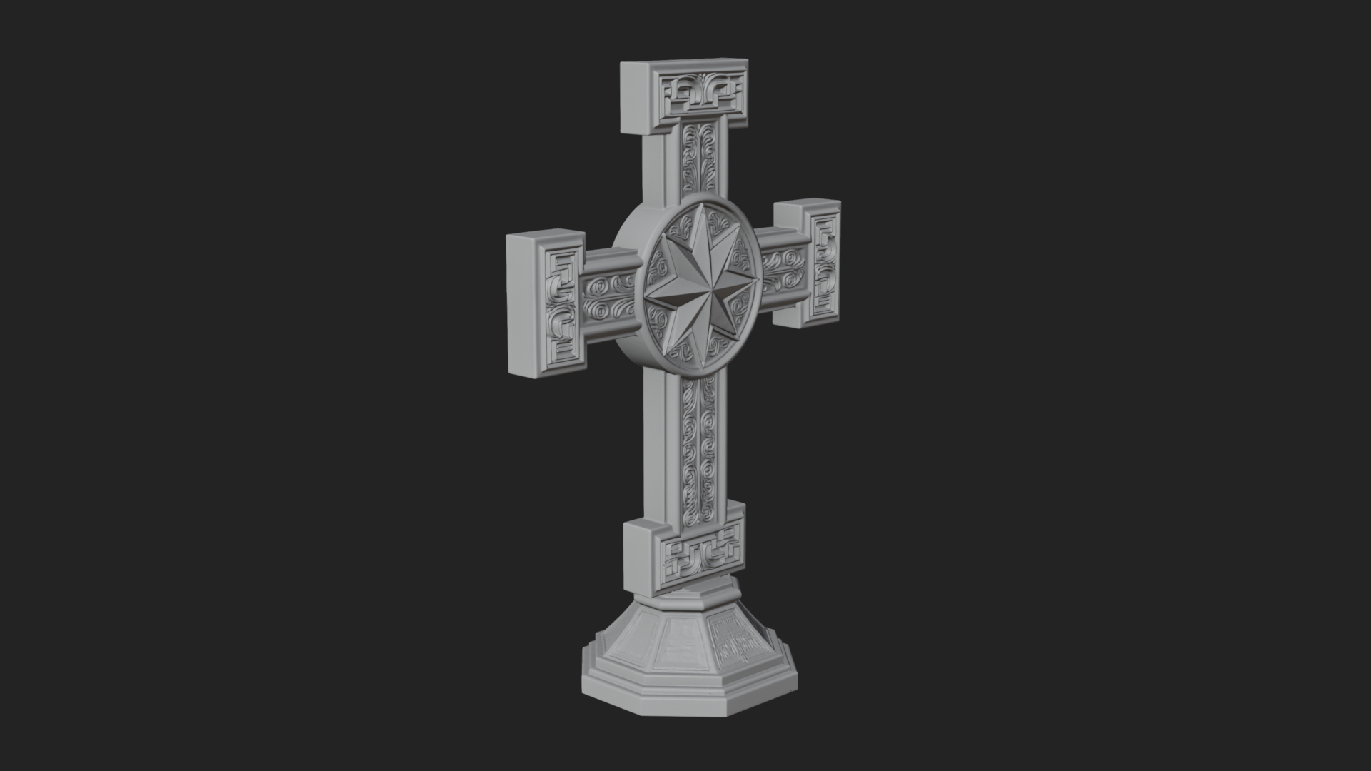 Carved Relief Wall Cross Design 392 3D Print Model 3D Model