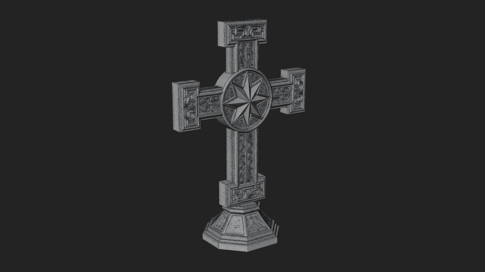 Carved Relief Wall Cross Design 392 3D Print Model 3D Model