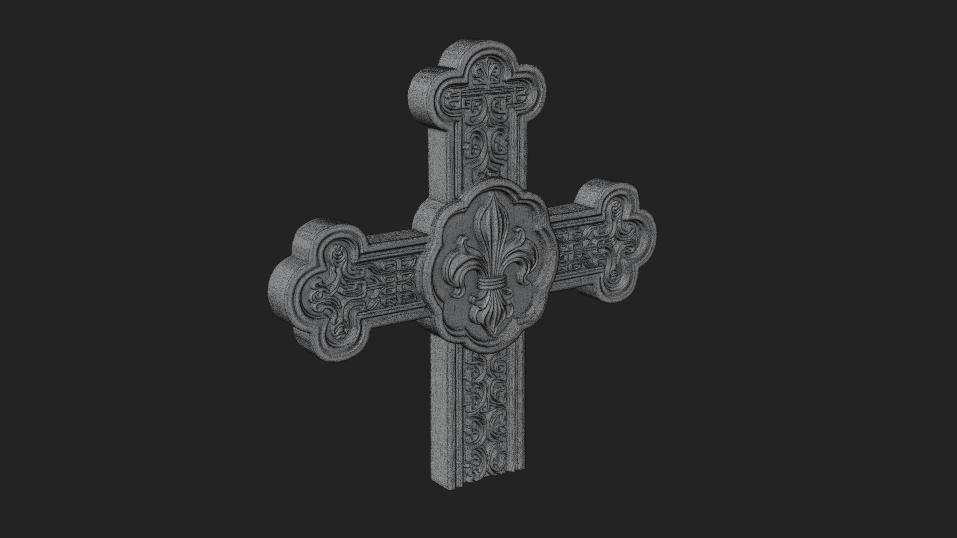 Carved Relief Wall Cross Design 393 3D Print Model 3D Model