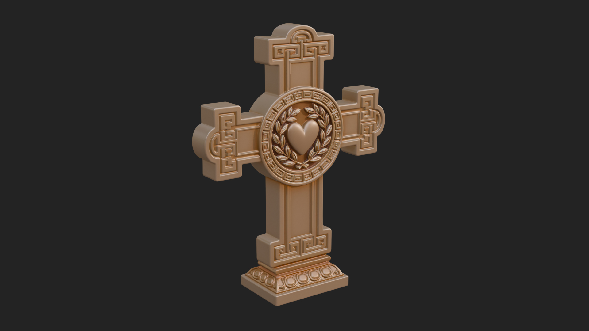 Carved Relief Wall Cross Design 394 3D Print Model 3D Model